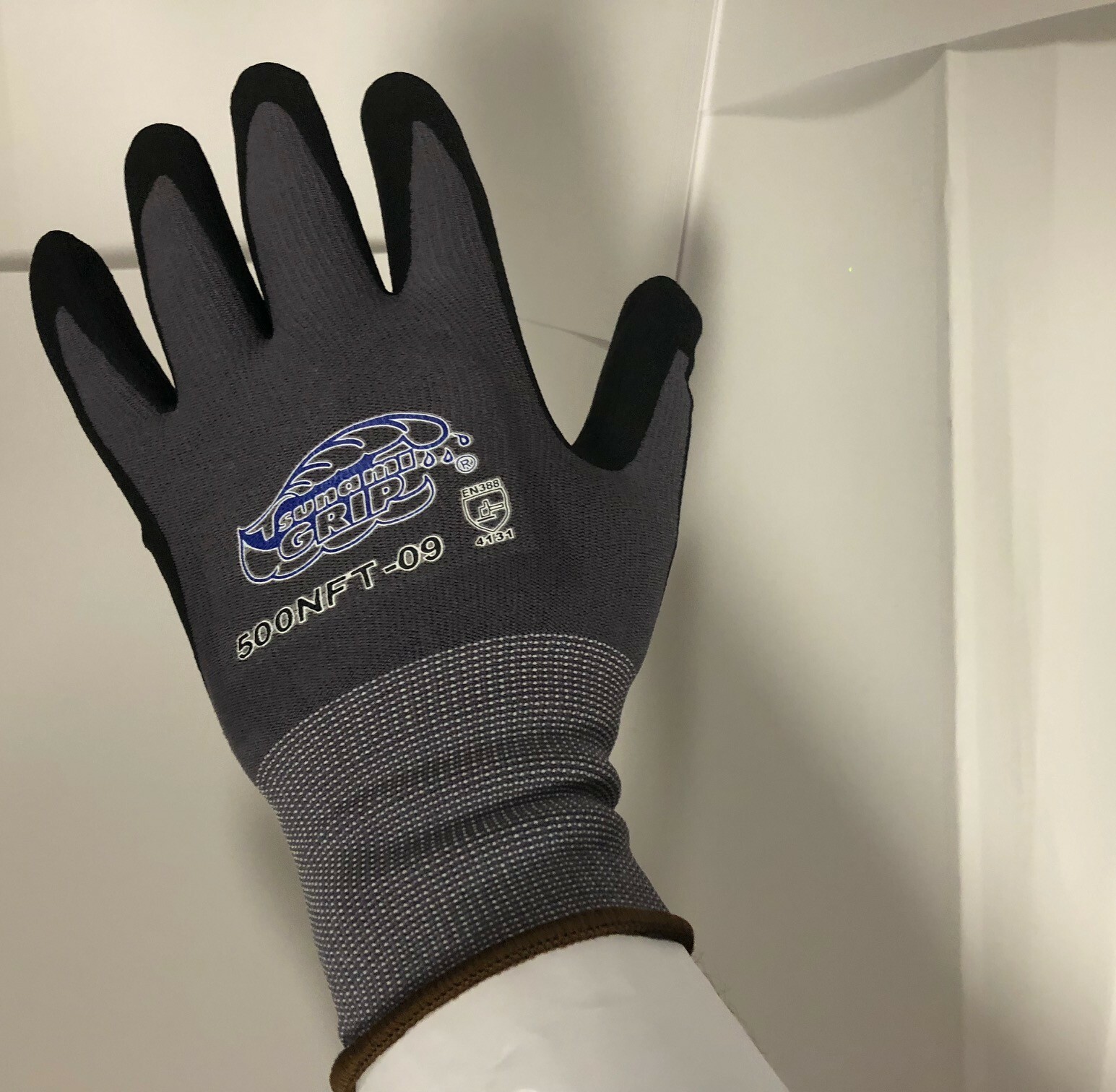 12 Pair of 500NFT 08M Tsunami Grip, Nitrile Palm Dipped Work Gloves,SHIPS FREE