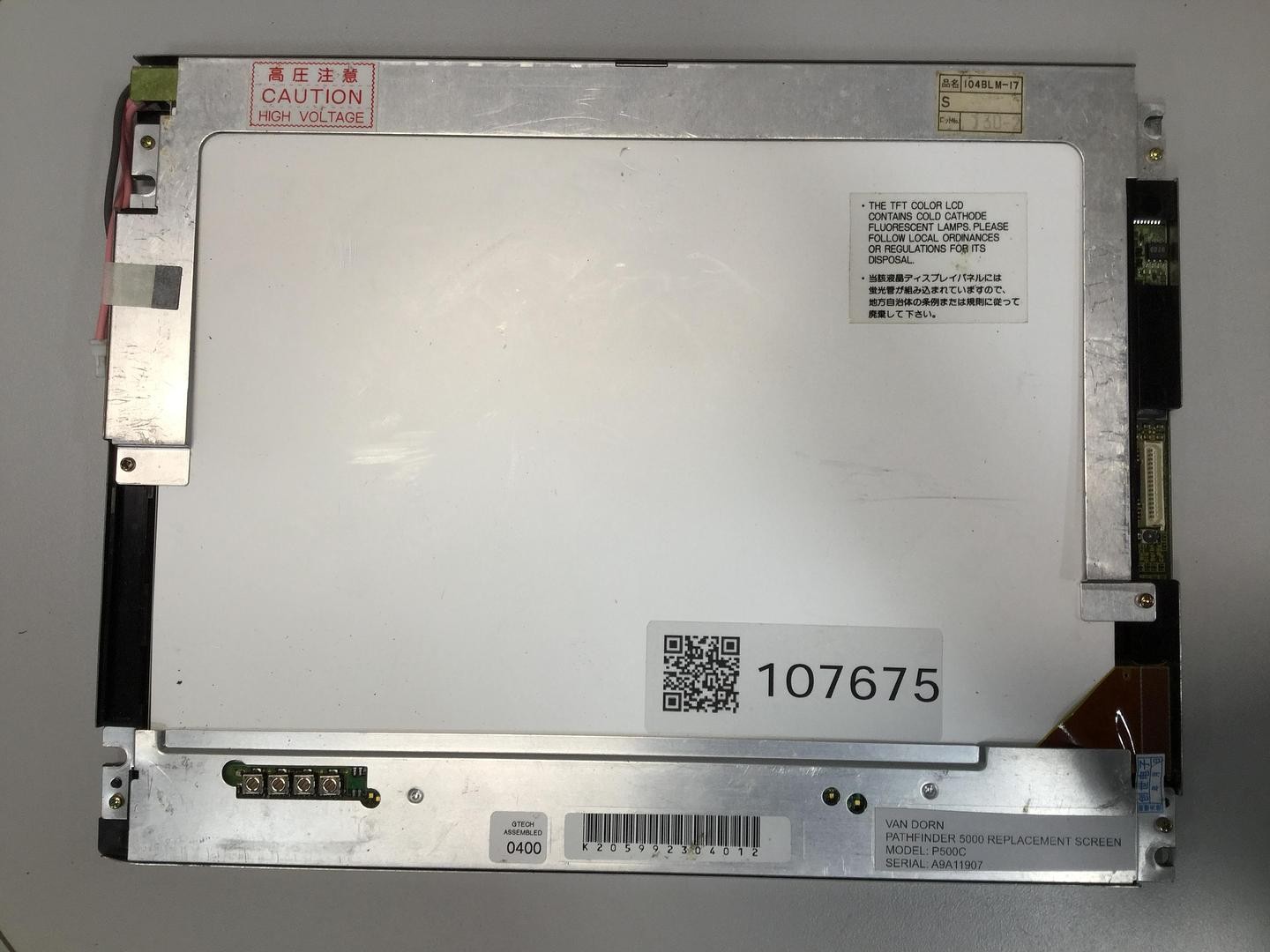 VAN DORN Pathfinder 5000 Replacement Screen P500C Used #107675