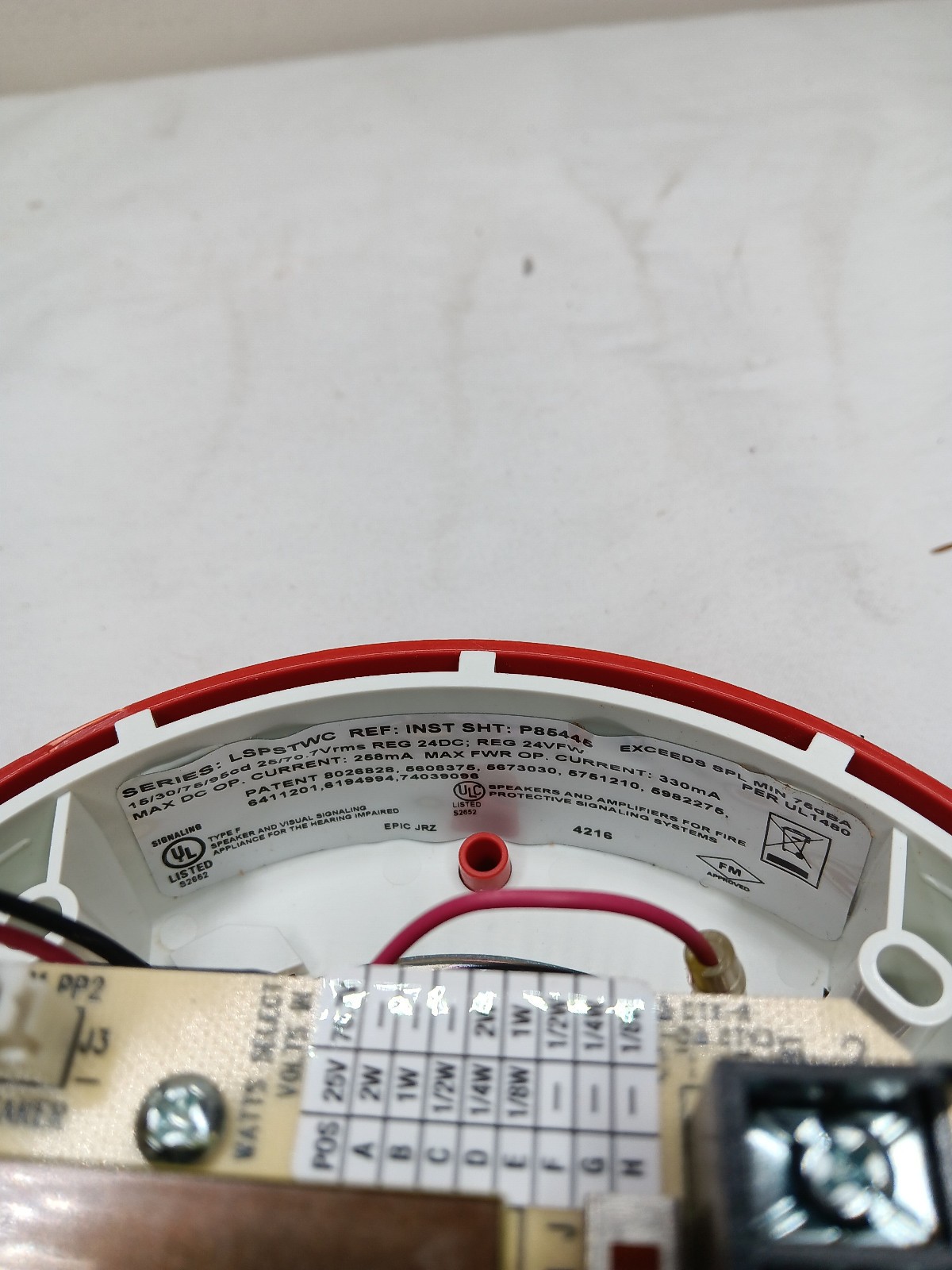 Eaton LSPSTWC-AL WHEELOCK Exceder LED Speaker Strobe *No Instruction*