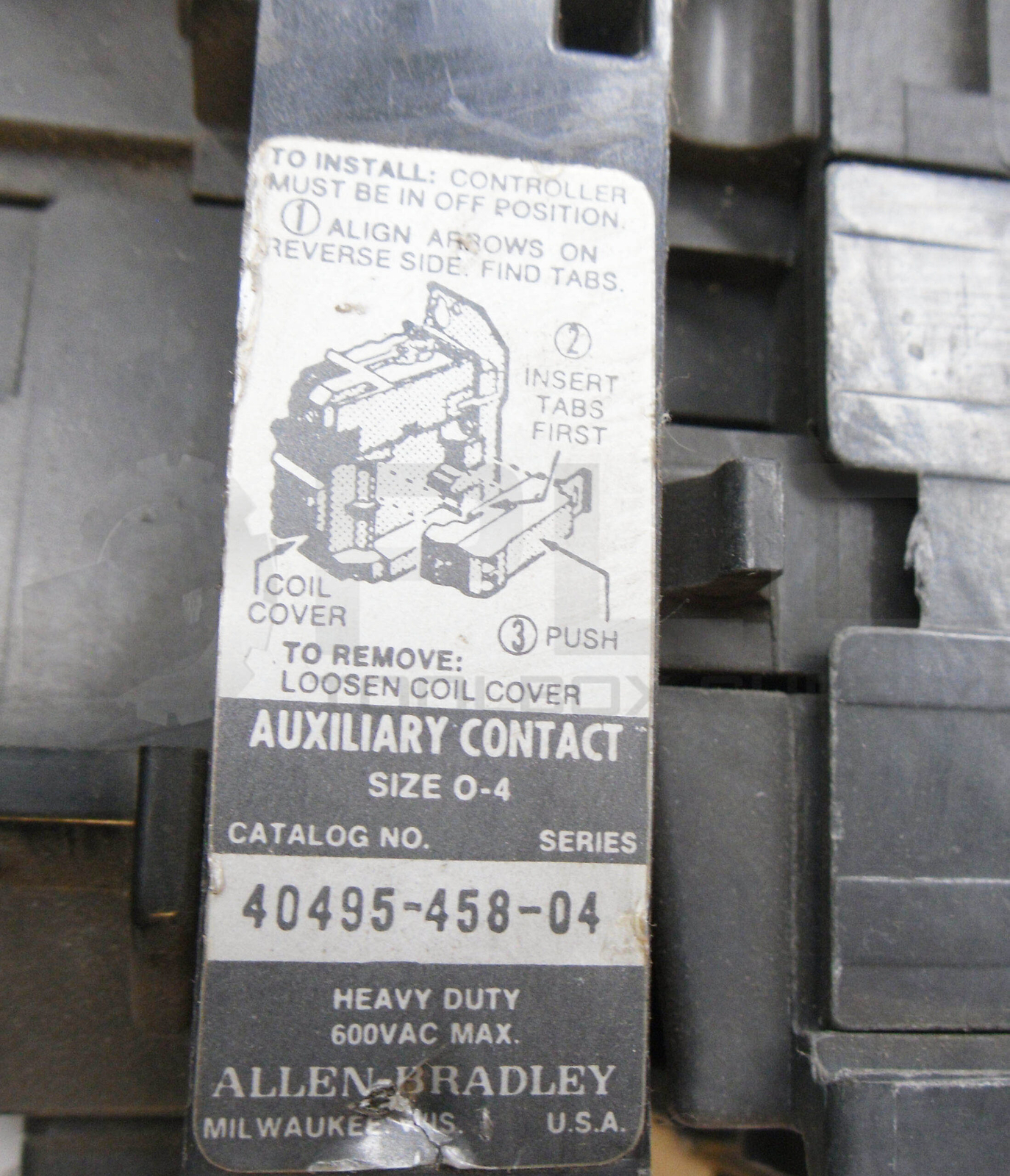 ALLEN BRADLEY 107753 DC CONTACTOR W/ CB236 COIL W/ 40495-458-04 CONTACT