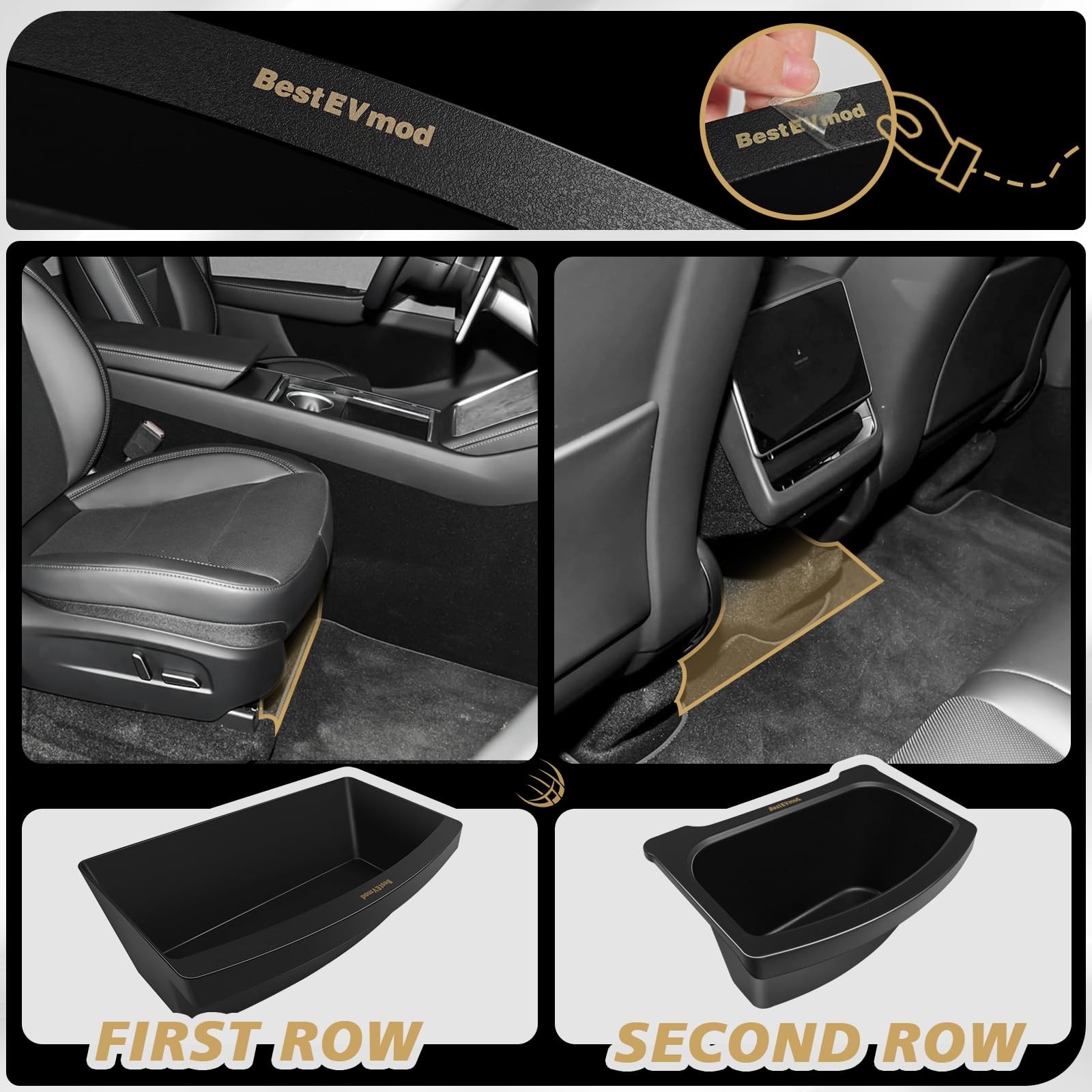 BestEvMod for 2026+ Model Y Juniper Refresh 3PCS Storage Bundle Trash Can Bac…