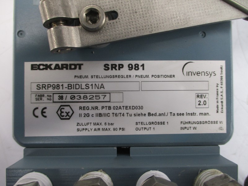 GEORG FISCHER 198.150.947 W/ ECKARDT SRP981 SRP981-BIDLS1NA 90PSI REV. 2.0 NSNP