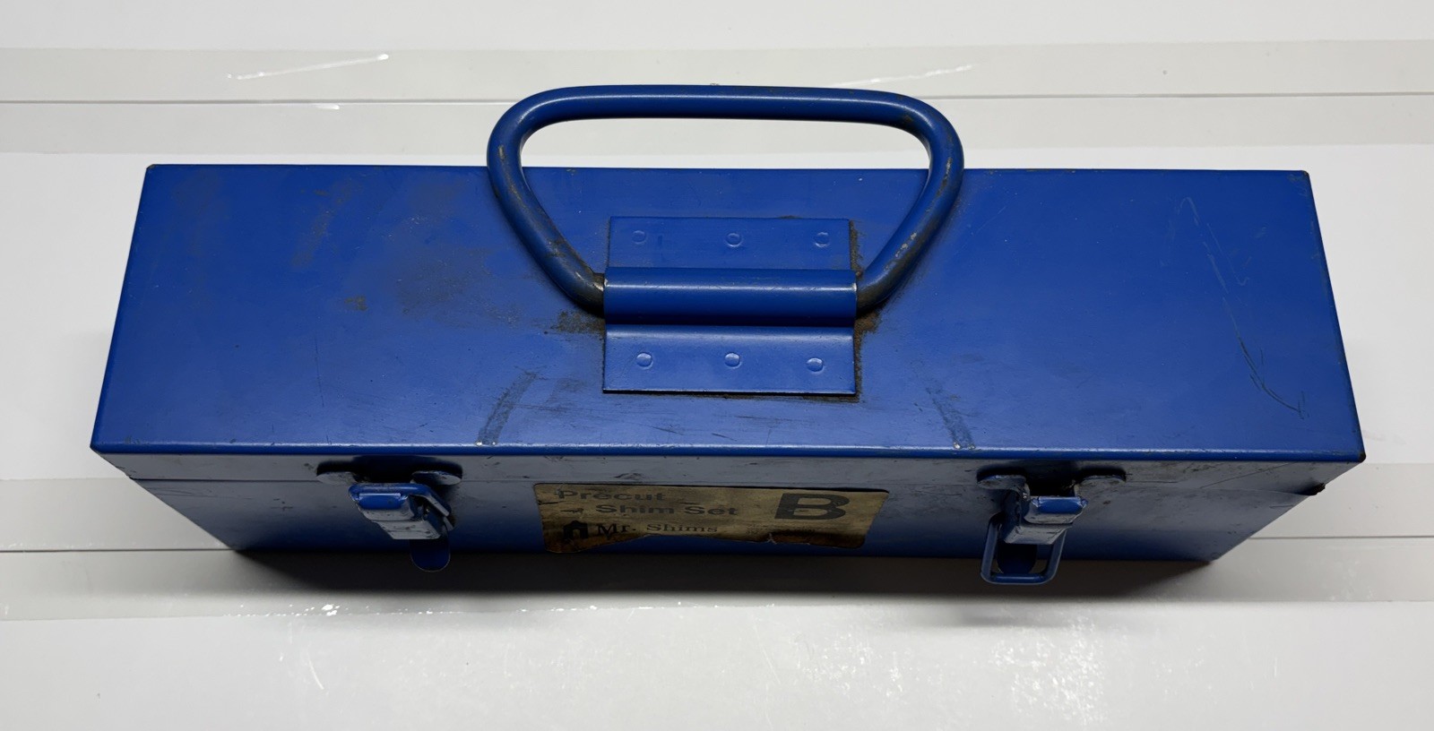 Mr. Shims Blue Size “B” Shim Metal Container Box with Latches and Handle