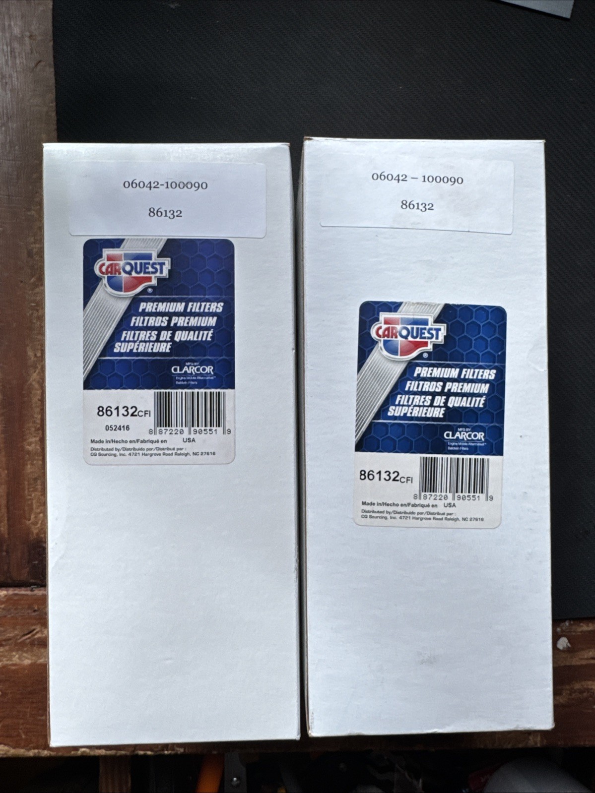 Lot Of 2 Carquest 86132 CFI Fuel Water Separator Filters, Filter