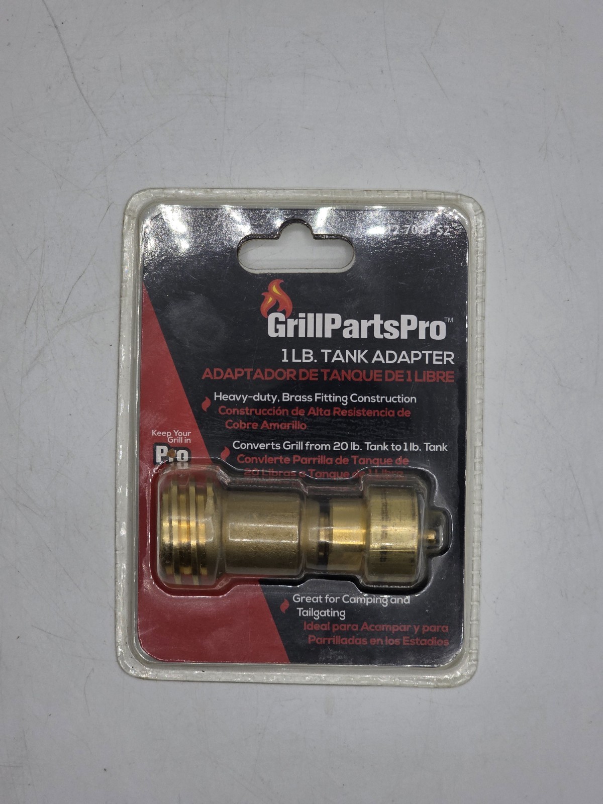 GrillPartsPro 1lb Propane Tank Adapter for 20lb Grills Brass 812-7021-S2 NEW