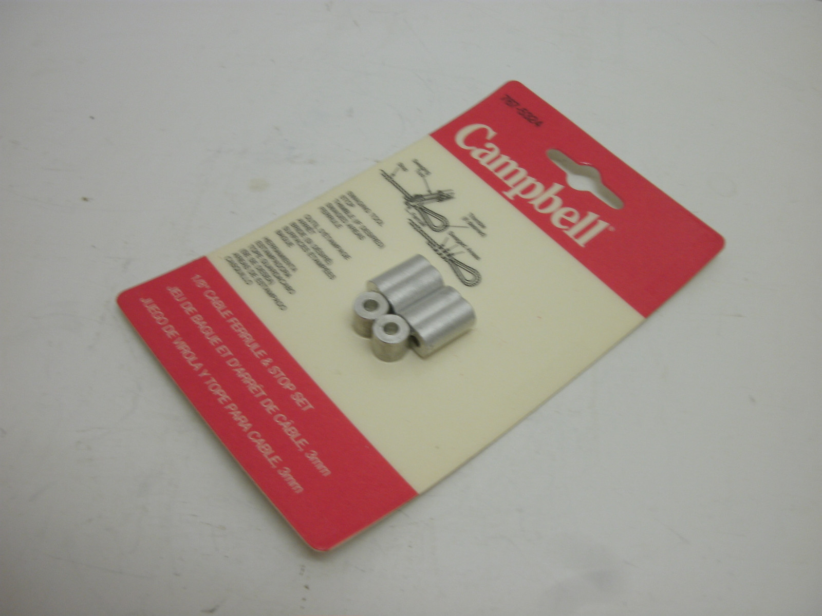 CAMPBELL 767-5324 1/8″ (3mm) CABLE FERRULE & STOP SET NEW IN PKG.