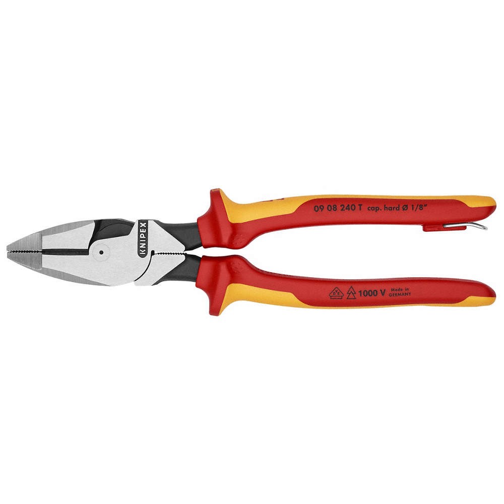 KNIPEX 09 08 240 SBA Linemans Plier,9-1/8″ L,Ergonomic 2DZC9