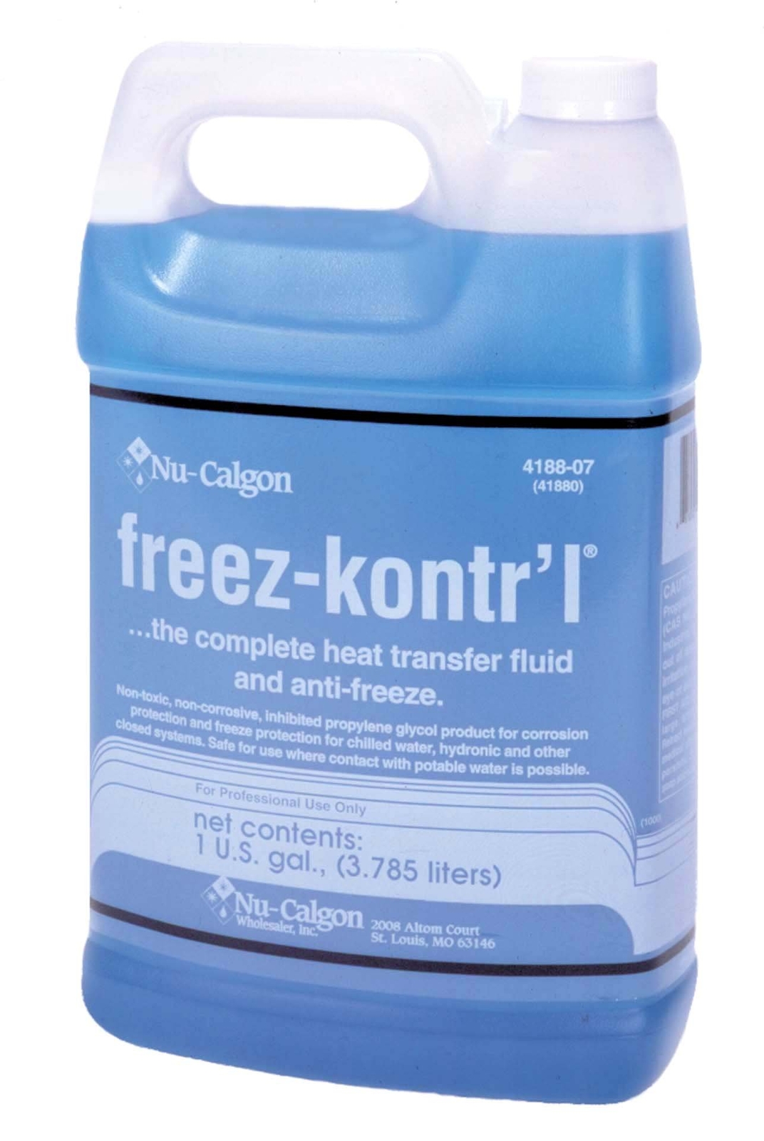 Nu-Calgon 4188-07 Freez-Kontr’l Propylene Glycol, Blue, 1 Gallon Bottle