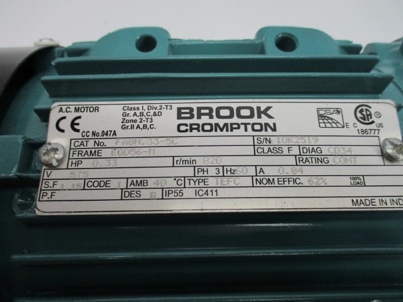 BROOK CROMPTON FA8N.33-5C 575V 0.84A NSMP