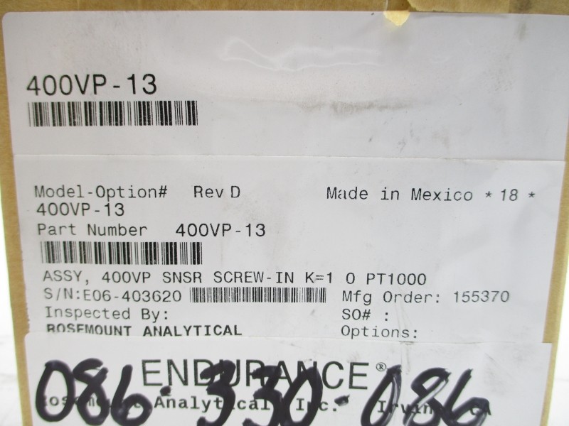 ROSEMOUNT 400VP-13 250PSI 221’F/105’C NSMP