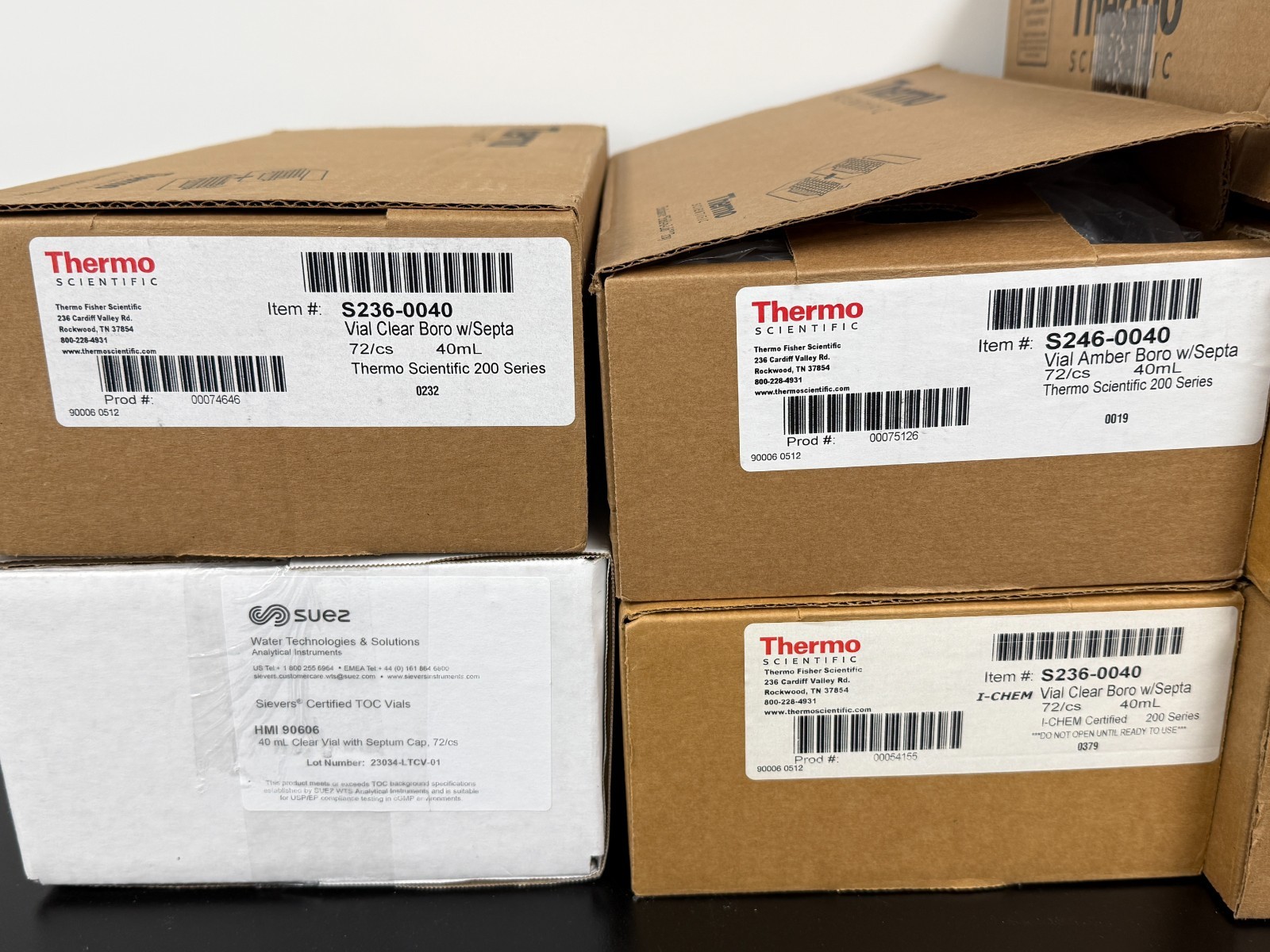 Lot Suez GE Thermo Scientific Sievers TOC 40mL Vial amber and clear