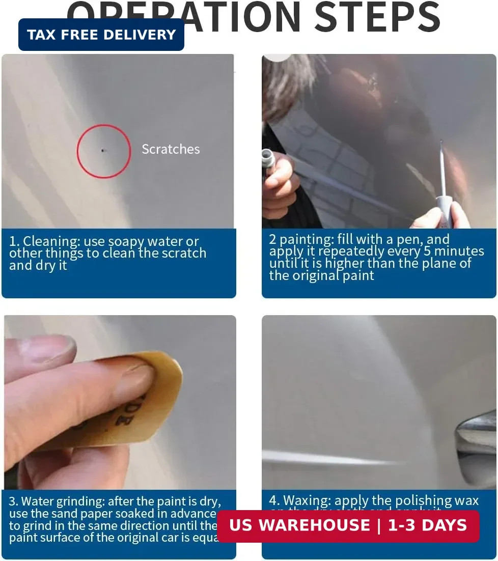 Touch Up Paint for Cars Paint Scratch Repair, Waterproof Auto Scratch Remover Pe