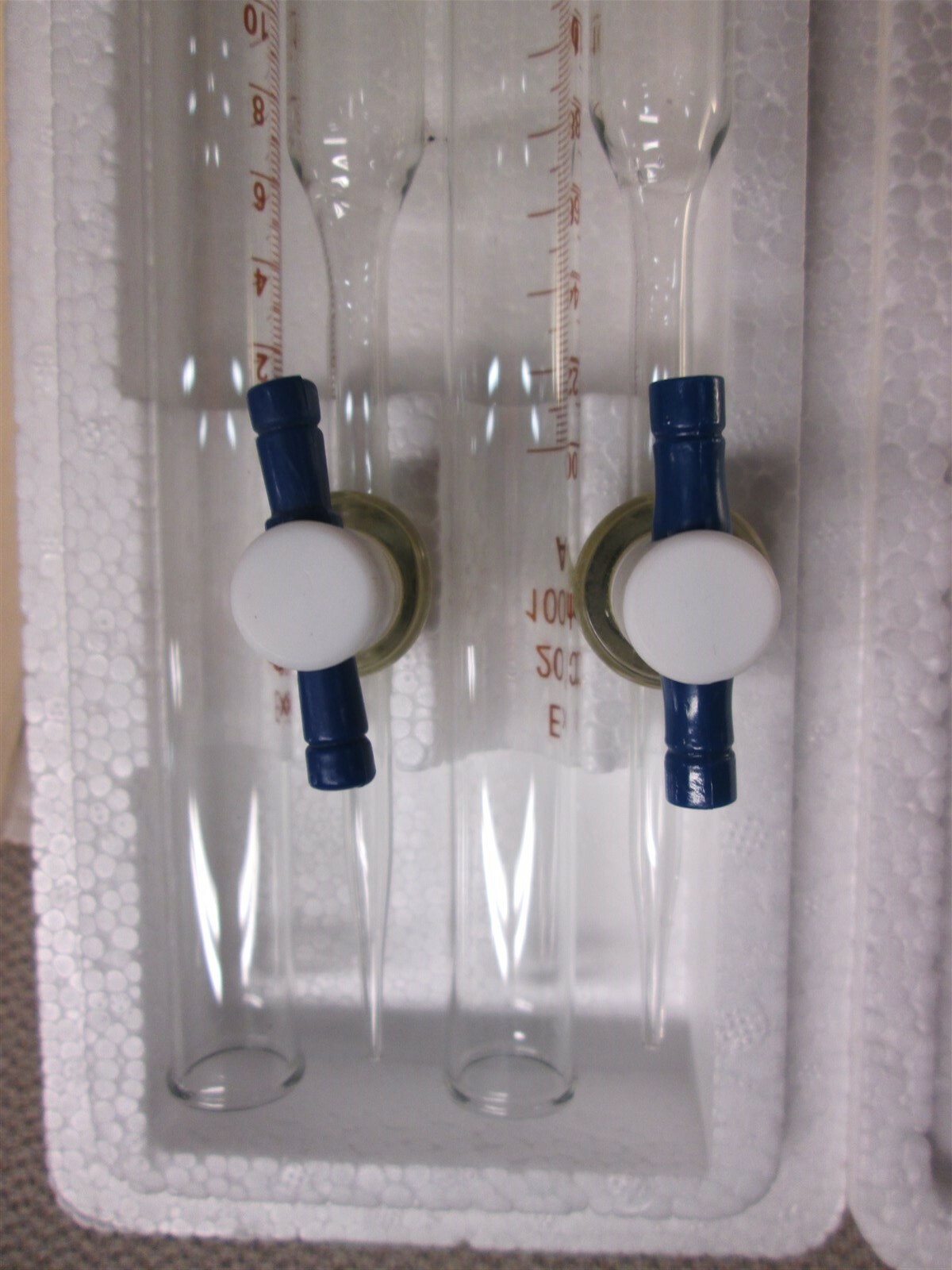LAB SAFETY SUPPLY 6CDP7 Burette, Straight Bore PTFE 0 to 100mL Class A Grade A