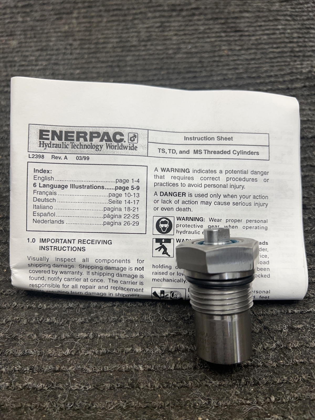 New Enerpac MS-10131ST Hydraulic Valve Manifold 2590lbs