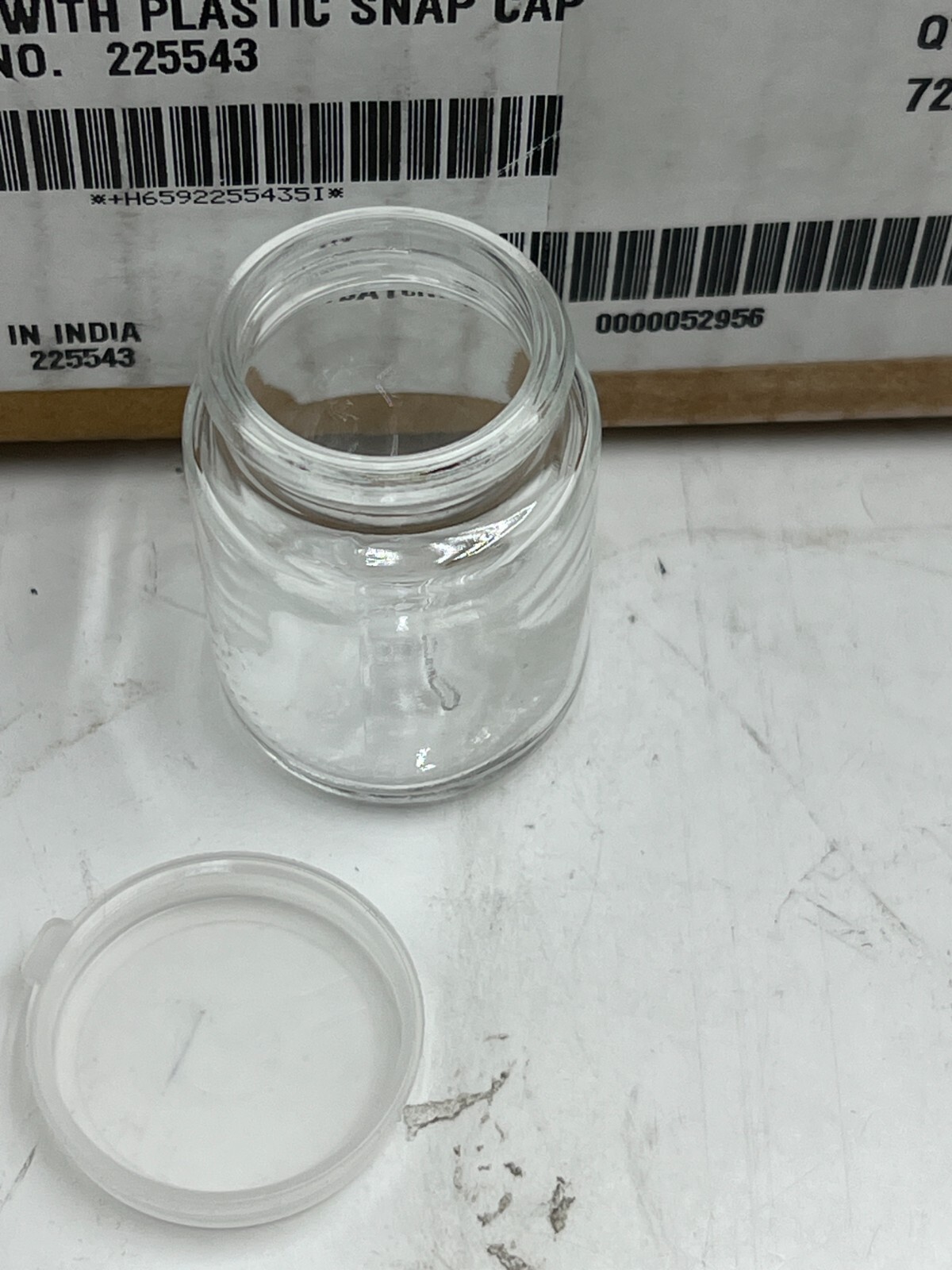 (Box of 72) Duran Wheaton Kimble Clear Sample Bottle 30ml with Snap Cap 225543