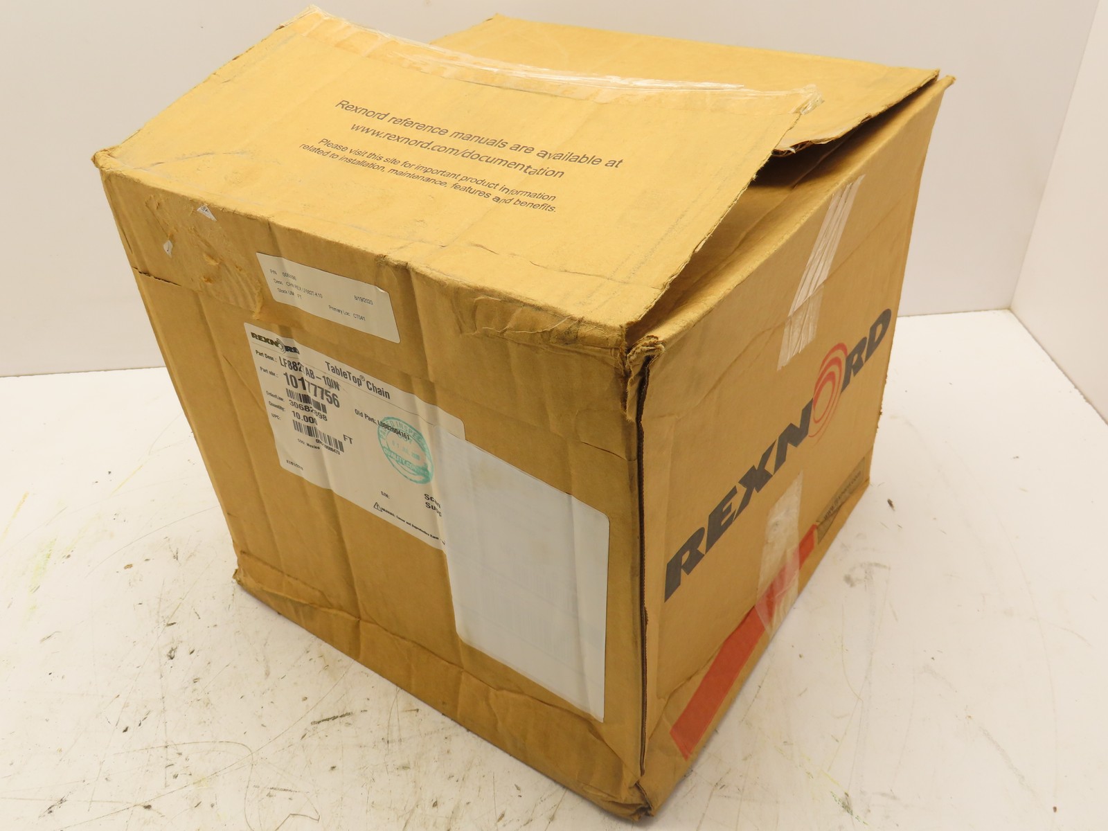 Rexnord LF882TAB-10IN 10177756 L0882604161 K TableTop Chain 10″ Wide 10 Feet