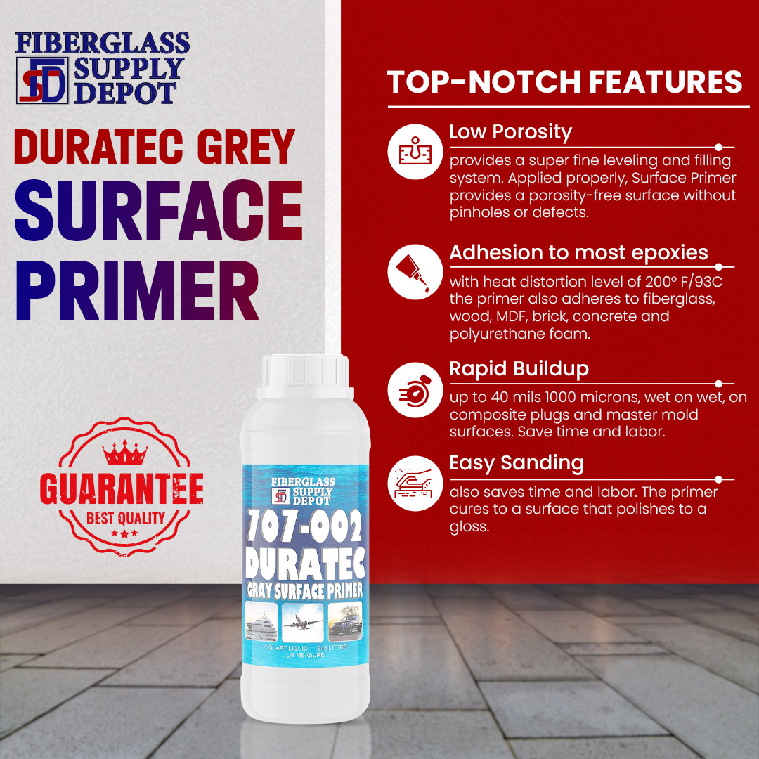 707-002 Duratec Surface Primer Grey with 15cc Hardener- 1 Quart