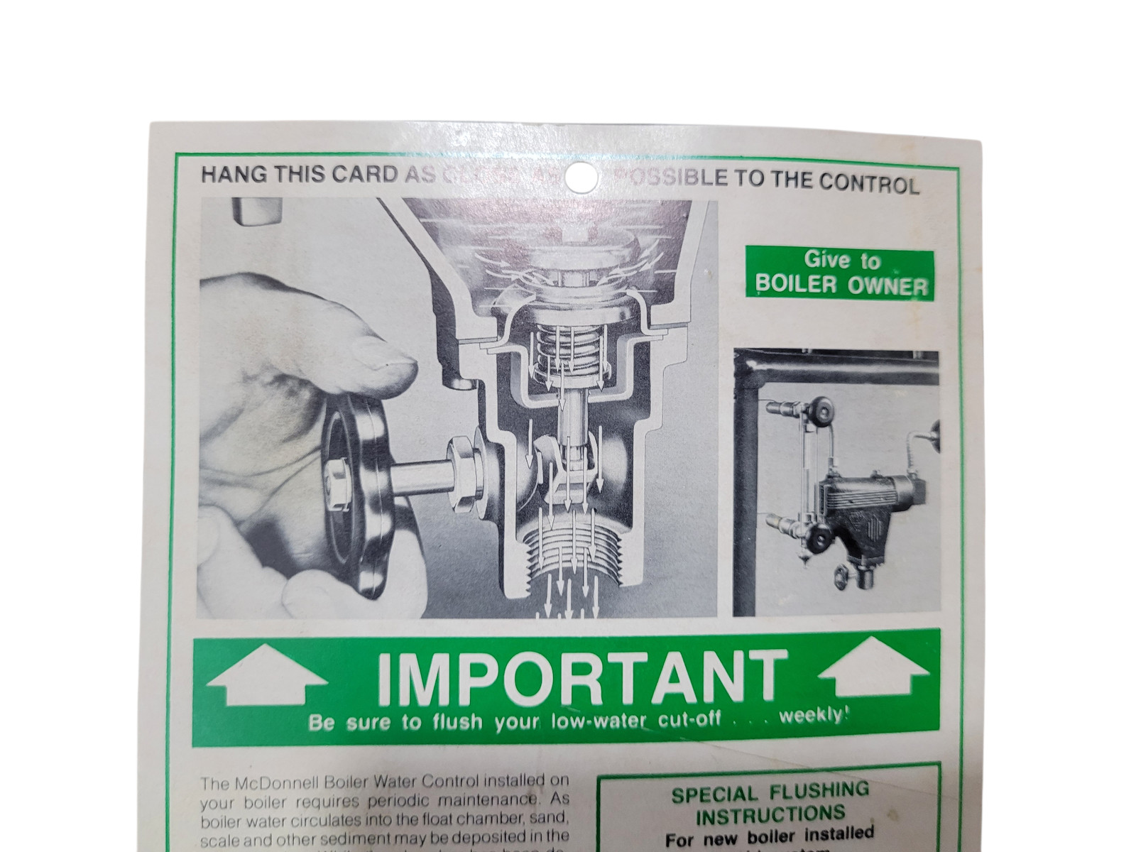McDonnel & Miller 67-G Low Water Cutoff Float Type Manual with Fittings in Box