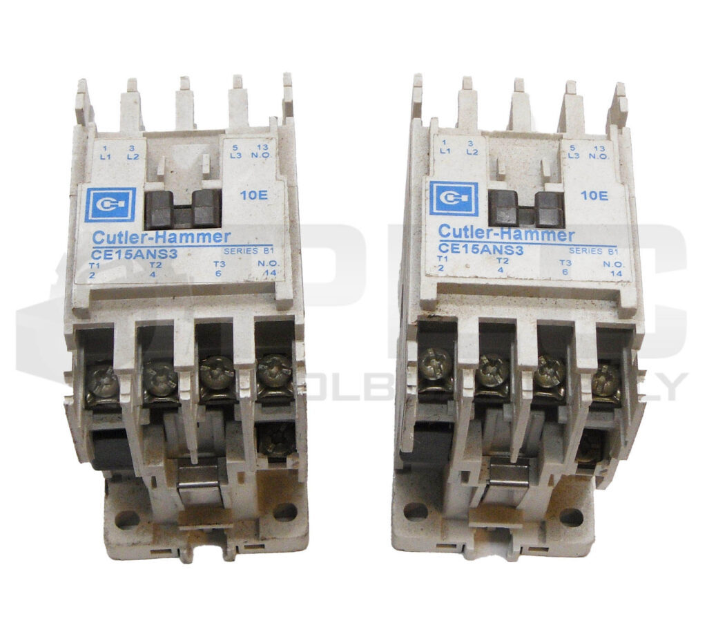 LOT OF 2 CUTLER HAMMER CE15ANS3 /B1 CONTACTOR 3PH 20A 50/60HZ