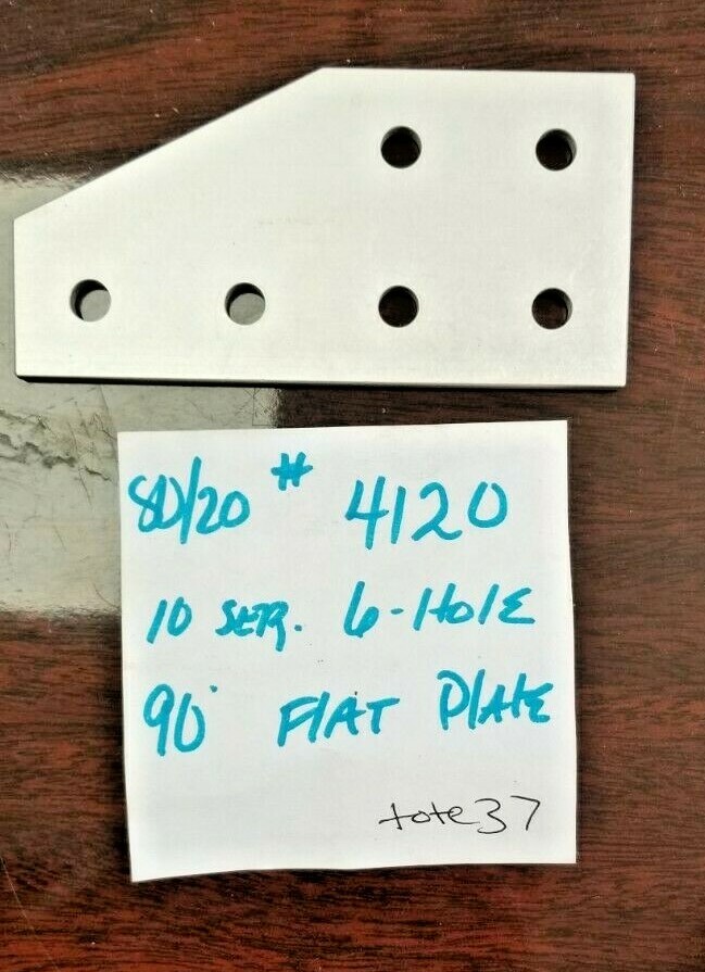 80/20 ALUMINUM 6- HOLE 90° ANGLED FLAT PLATE SERIES 10 # 4120