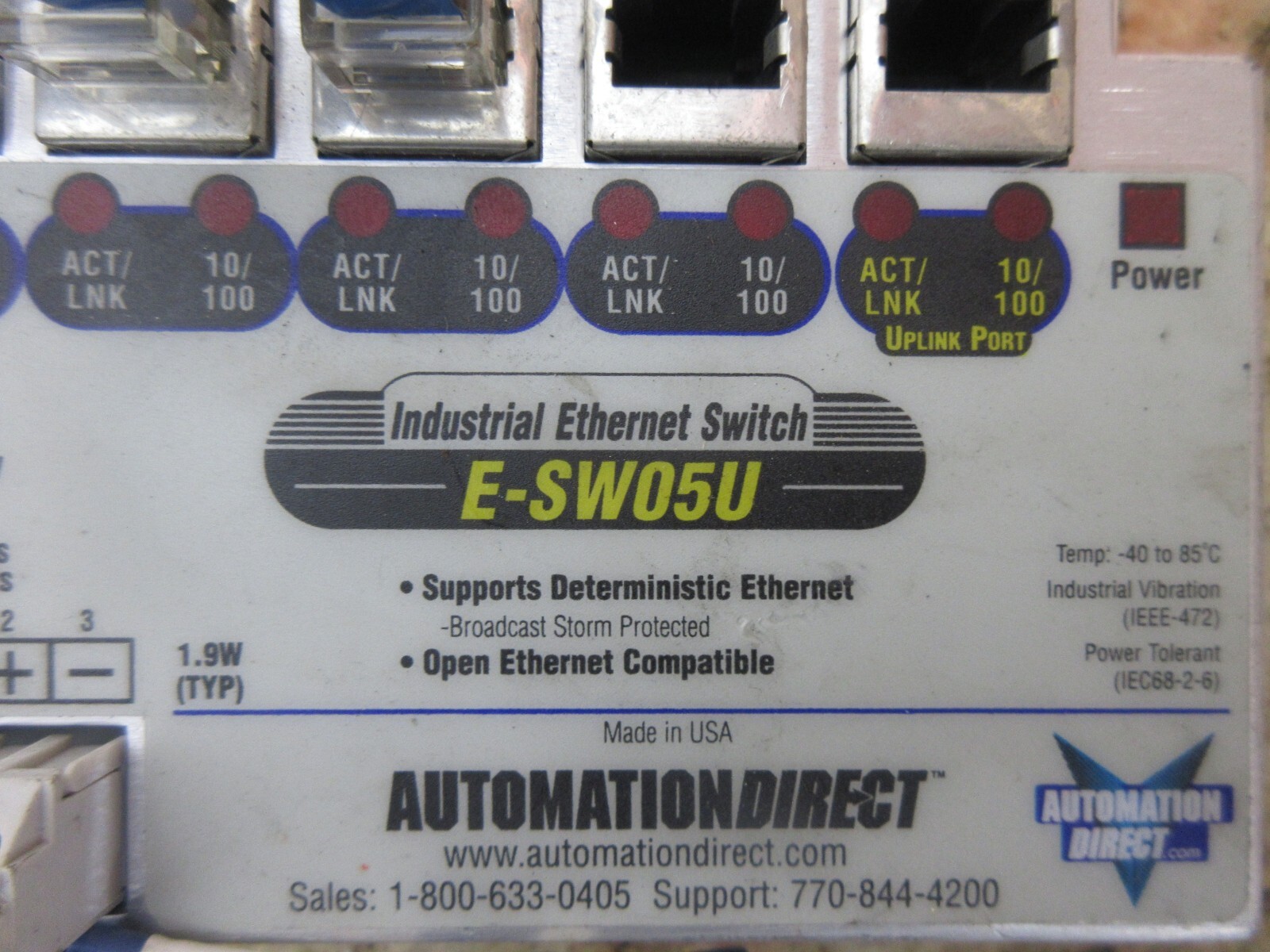 AUTOMATION DIRECT INDUSTRIAL ETHERNET SWITCH E-SW05U