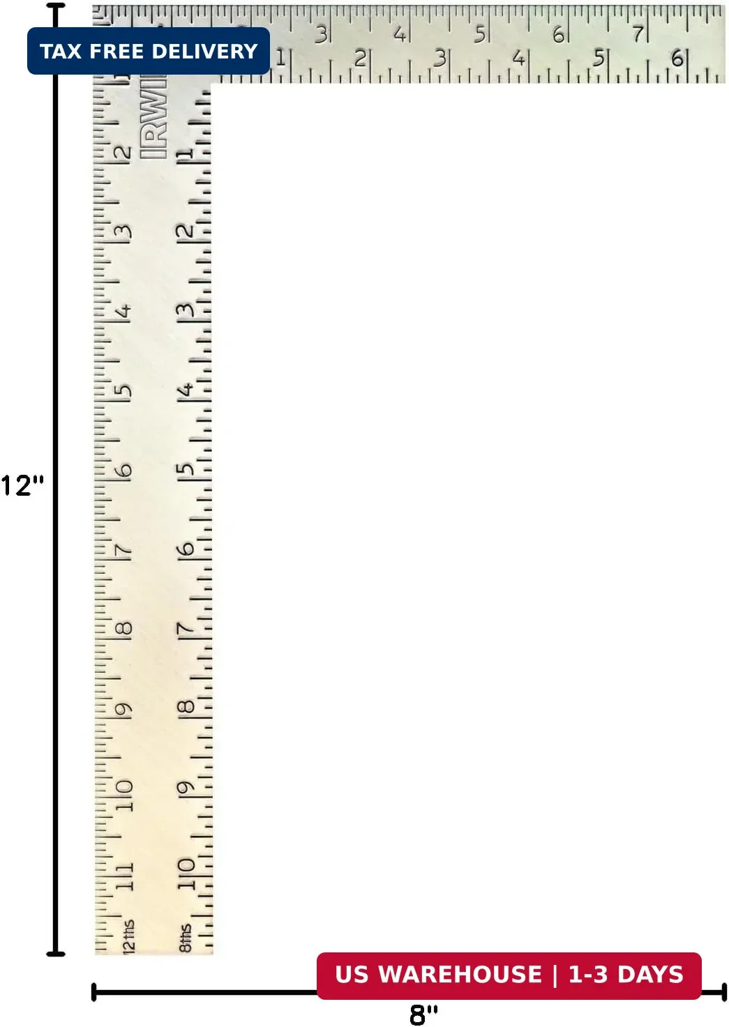 IRWIN Tools Carpenter Square, Steel, 8-Inch by 12-Inch (1794462), Silver