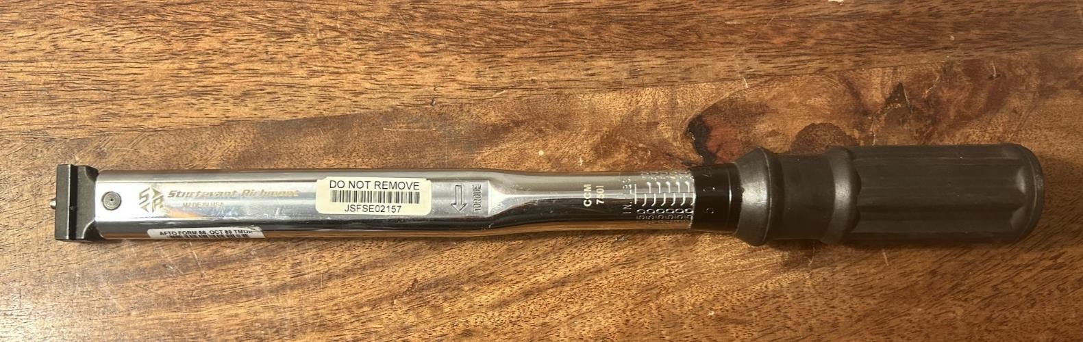 Sturtevant Richmont 1071439 DD-250 150-750 IN. LBS Torque Wrench 13” CCM 750I
