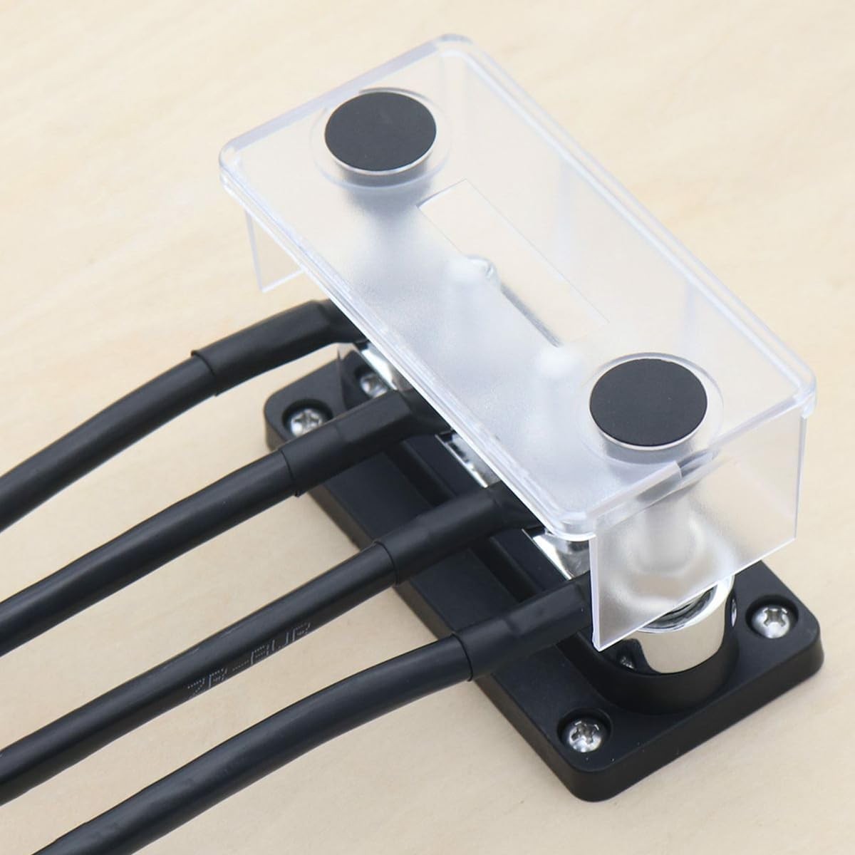 600A Heavy Duty Power Distribution Terminal 4x 3/8- Black& Red