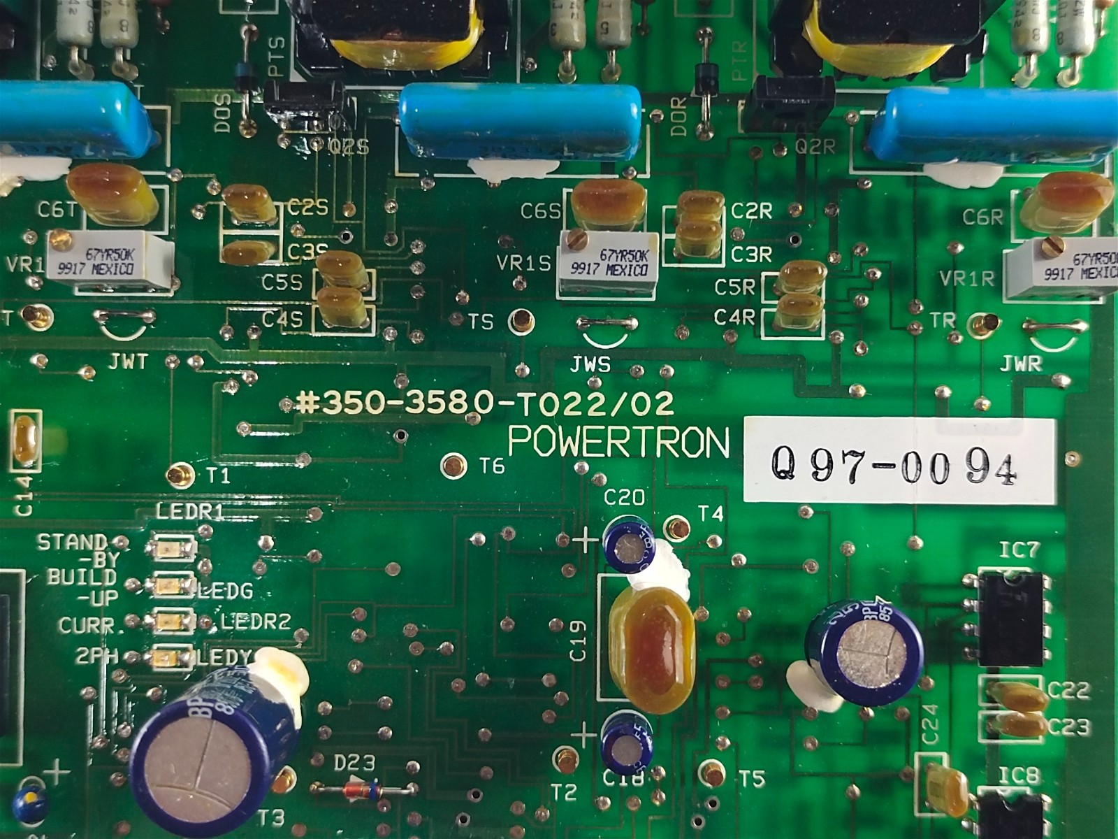 Powertron 350-3580-T022/02 Printed Circuit Board Q97-0094