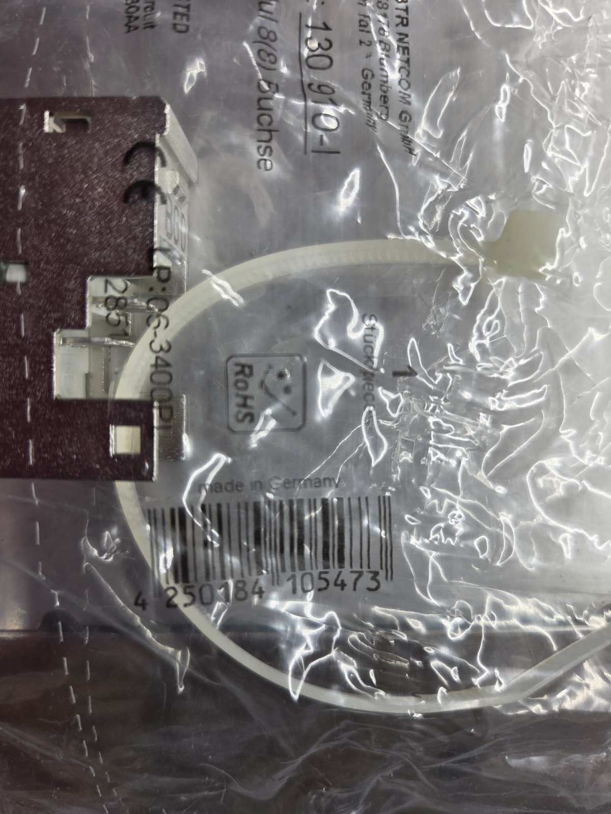 4 – Metz CONNECT 130910-I Recessed RJ45 E-DAT Module Cat.6A 8(8) Jack T568A NEW