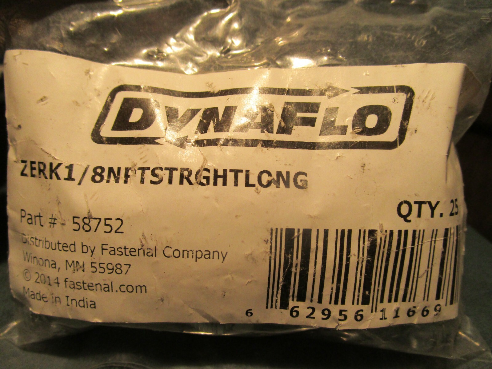 (25) DynaFlo® 1/8″-27 Straight Steel Zinc Grease fitting With Ball Check