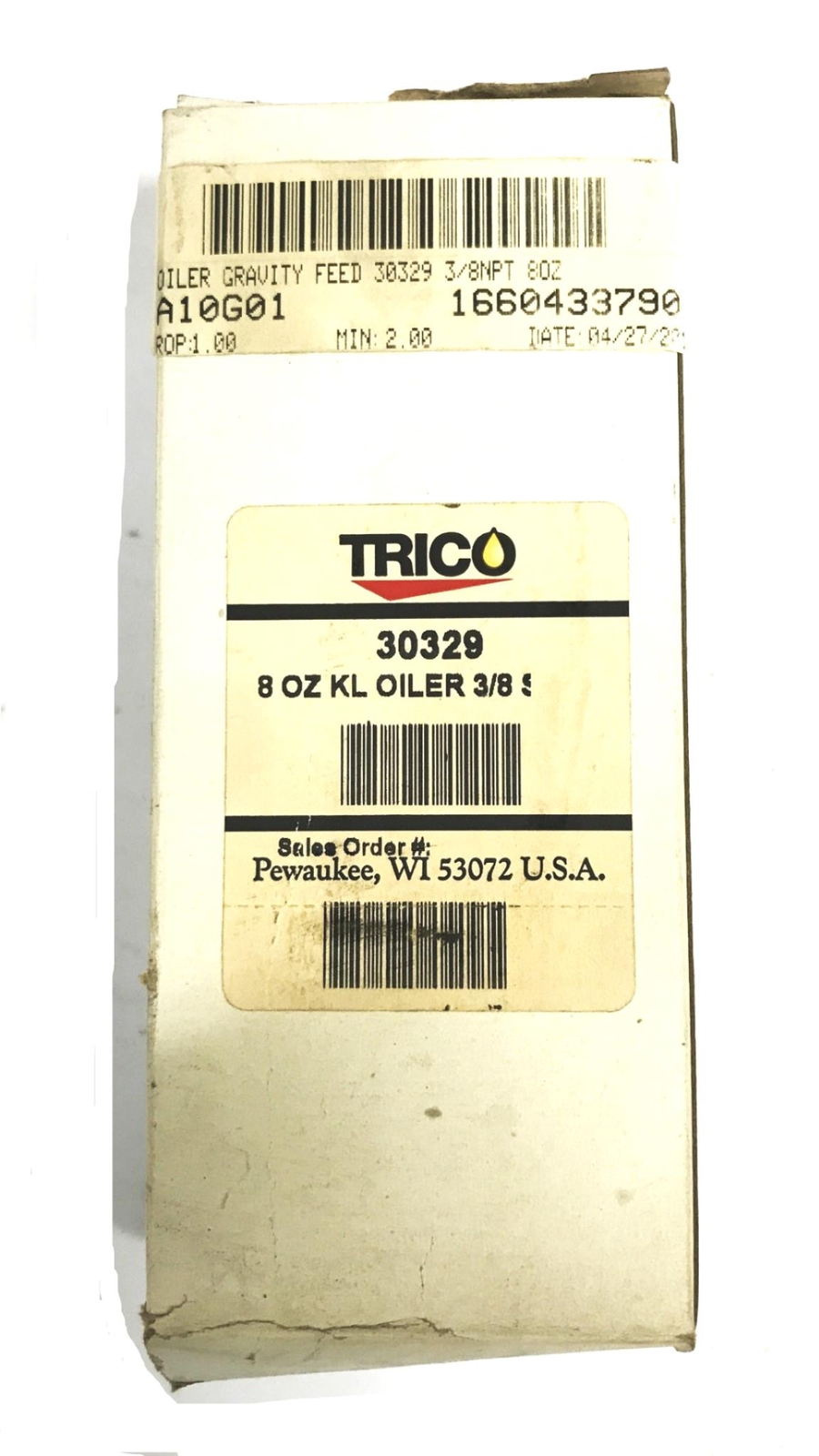 Trico 8oz Gravity Feed Single Point Oiler 30329 NOS