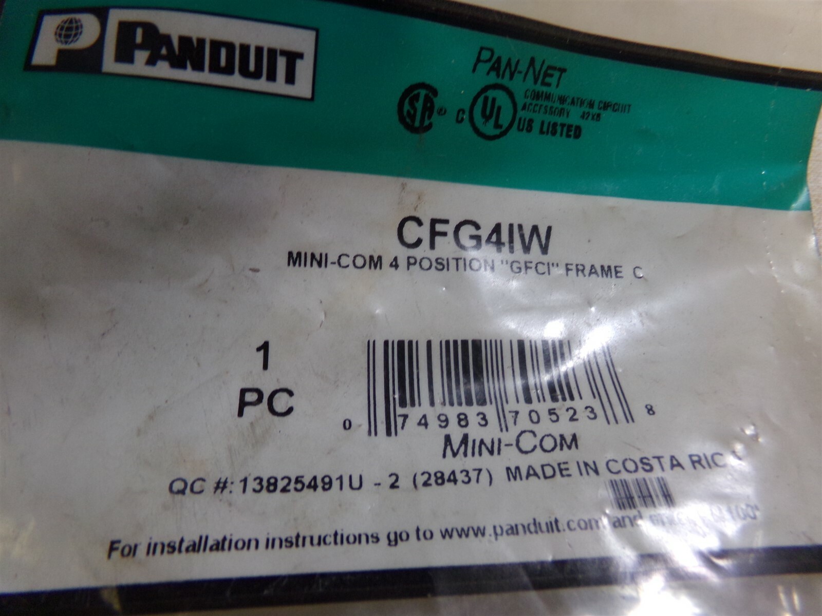 NEW Panduit CFG41W MIni-Com 4-Position Frame C *FREE SHIPPING*