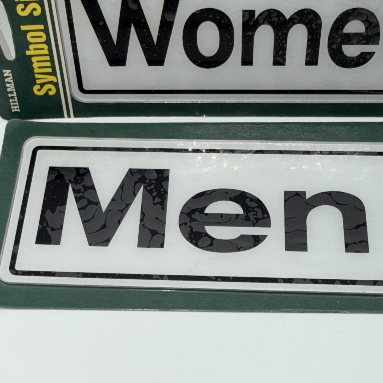 Hillman Symbol Set of 2 Signs MEN & WOMEN 3″ x 9″ NEW SEALED