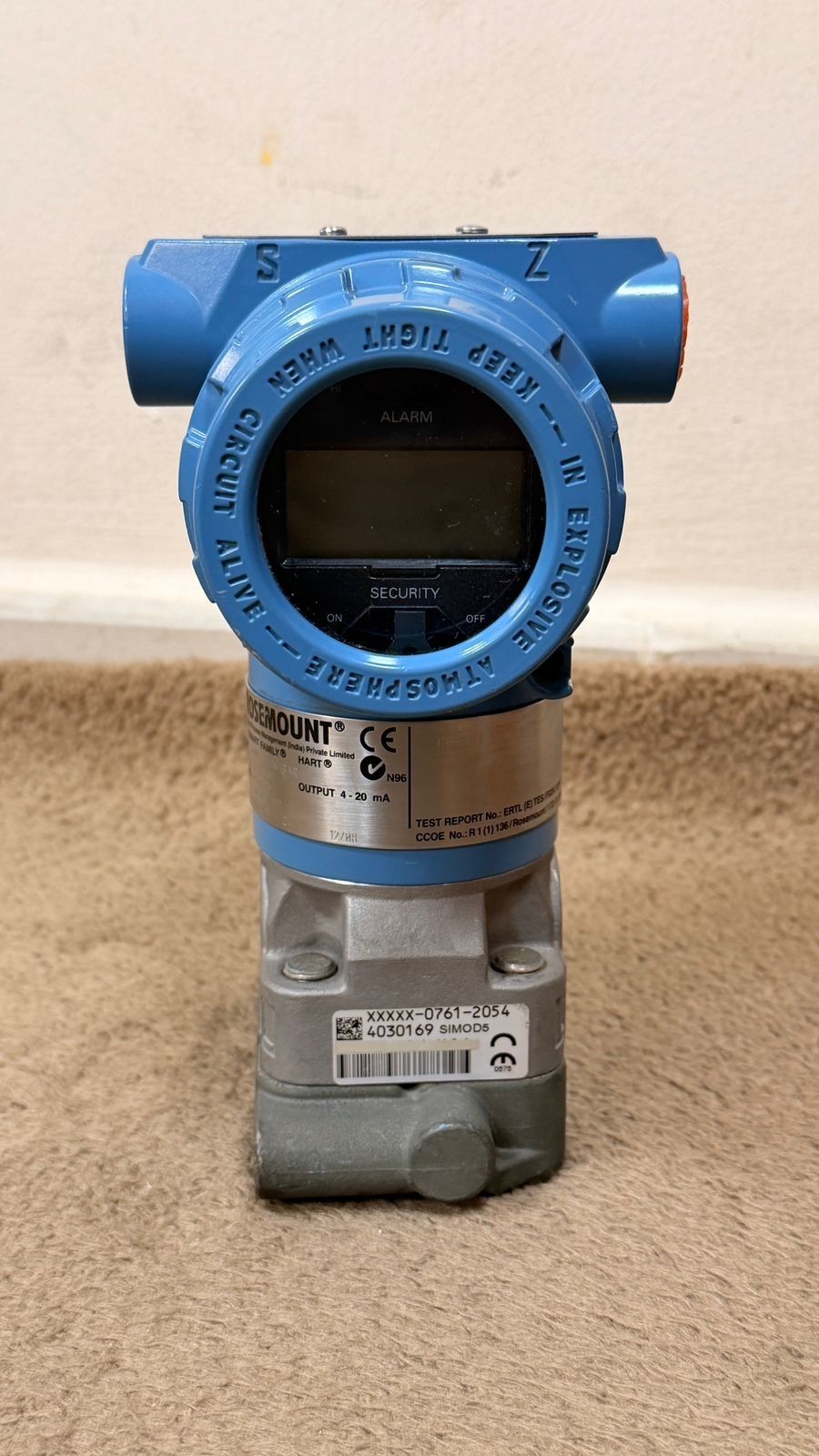 Rosemount / Pressure Transmitter / 3051CG5A44A1AM5B4DFQ4 / W.P. 2000PSI-138BAR