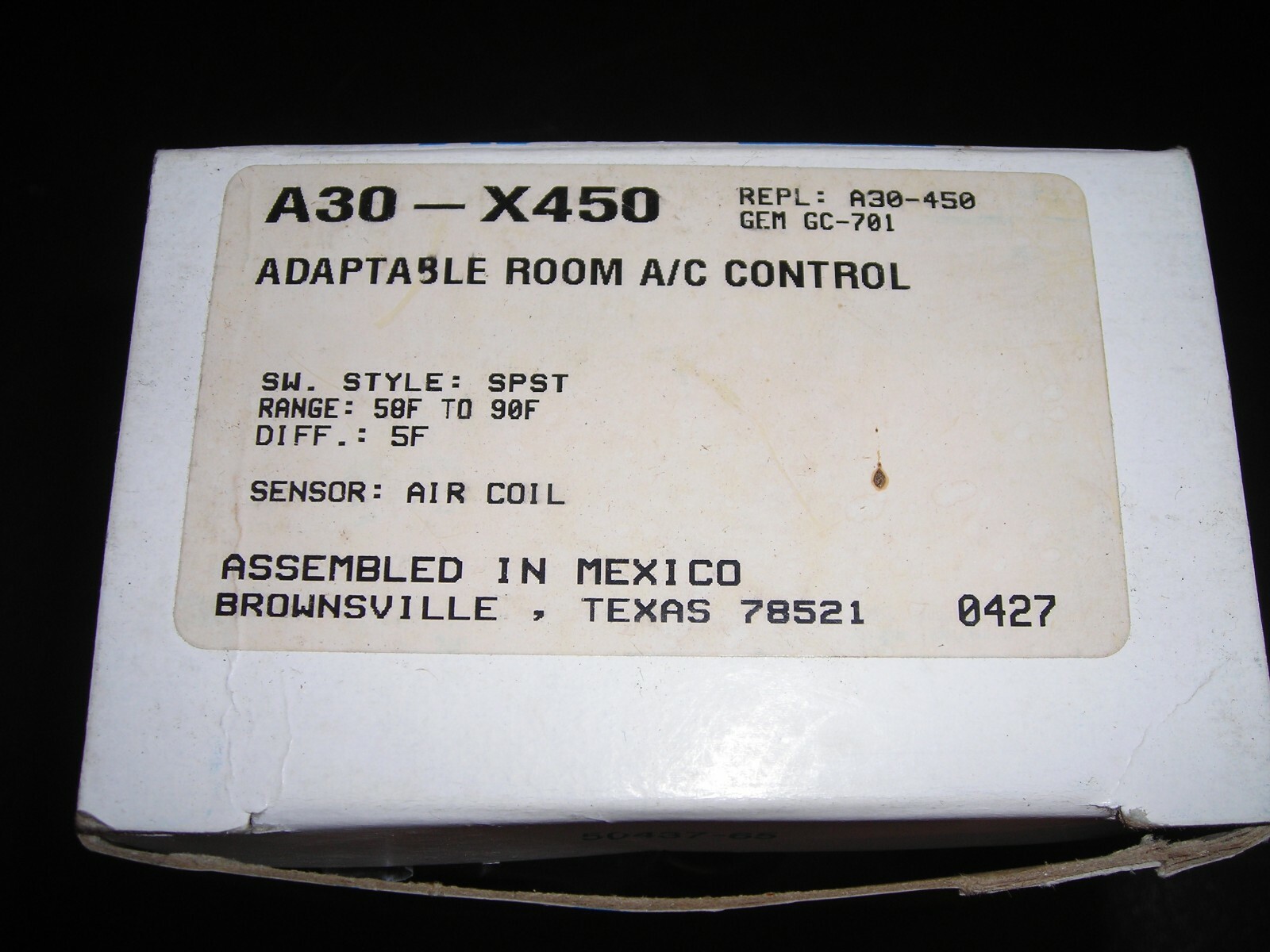 RANCO A30-X450 ADAPTABLE ROOM A/C CONTROL NEW NIB