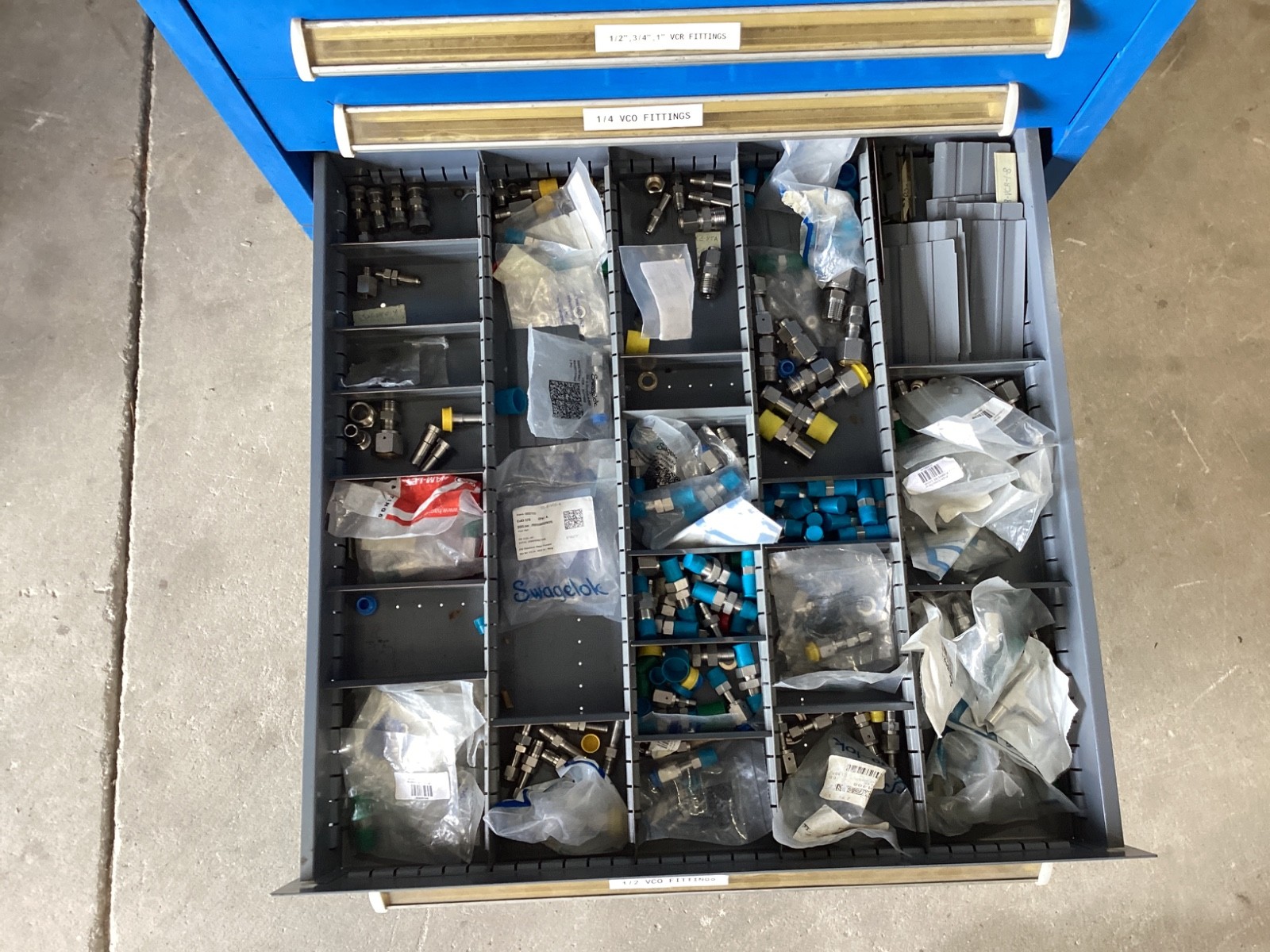 Ham-Let / Swagelok Fittings – 8 Drawer cabinet included (1000+ Pieces Estimated)
