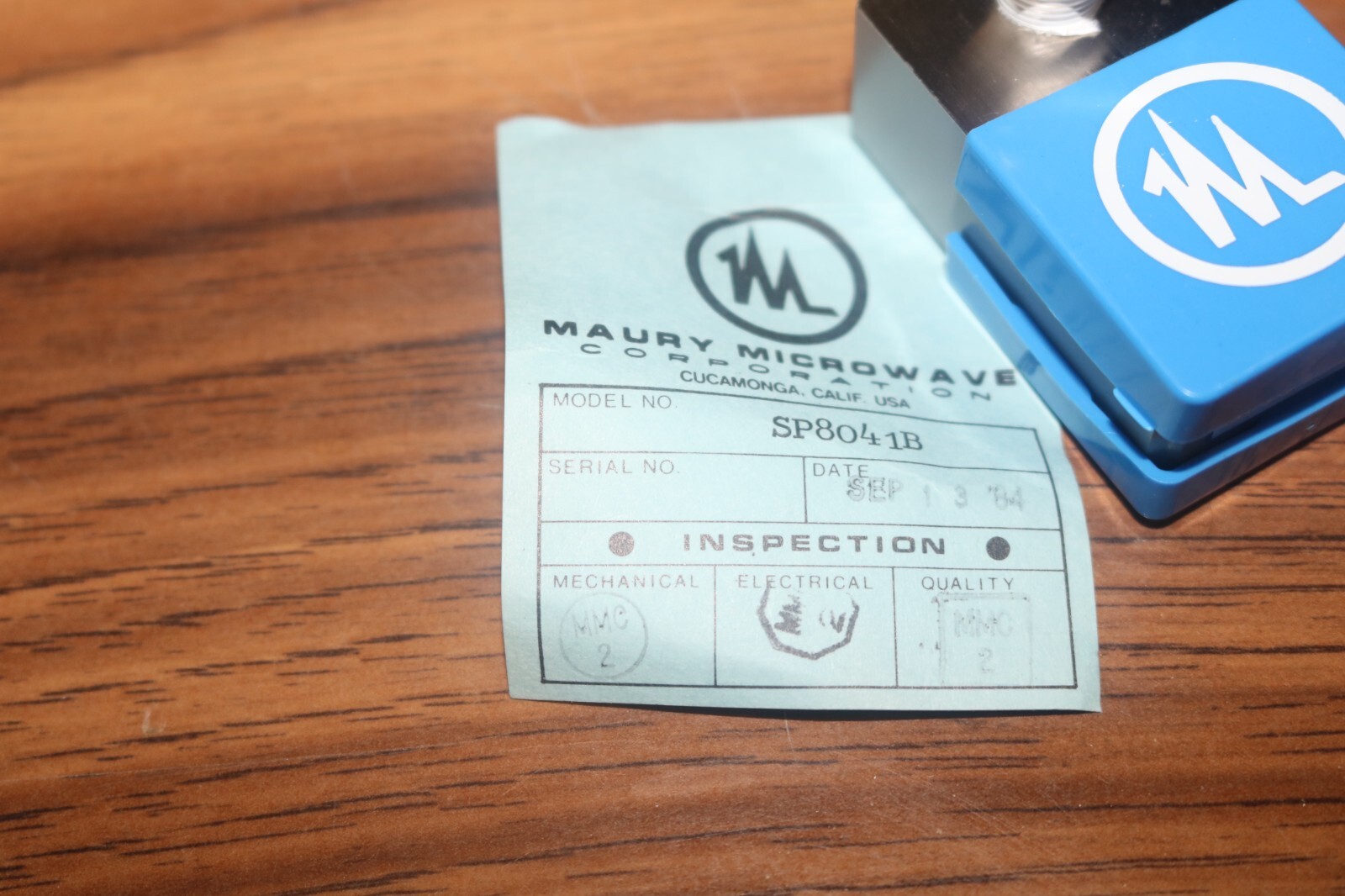 NOS Maury Microwave pressure relief valve SP8401-B 4820-01-163-0658