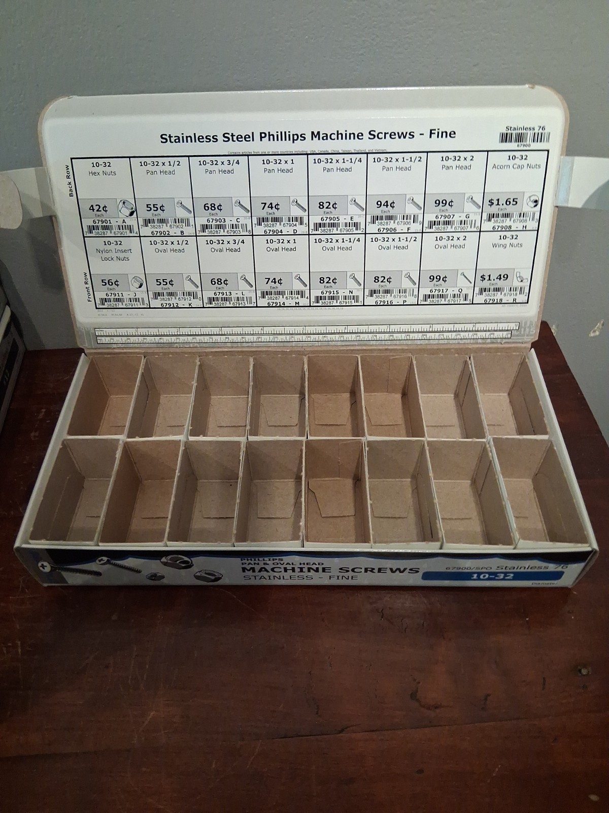 Midwest Fasteners Find It Fast **Empty** Stainless Steel Screw Assortment Boxes