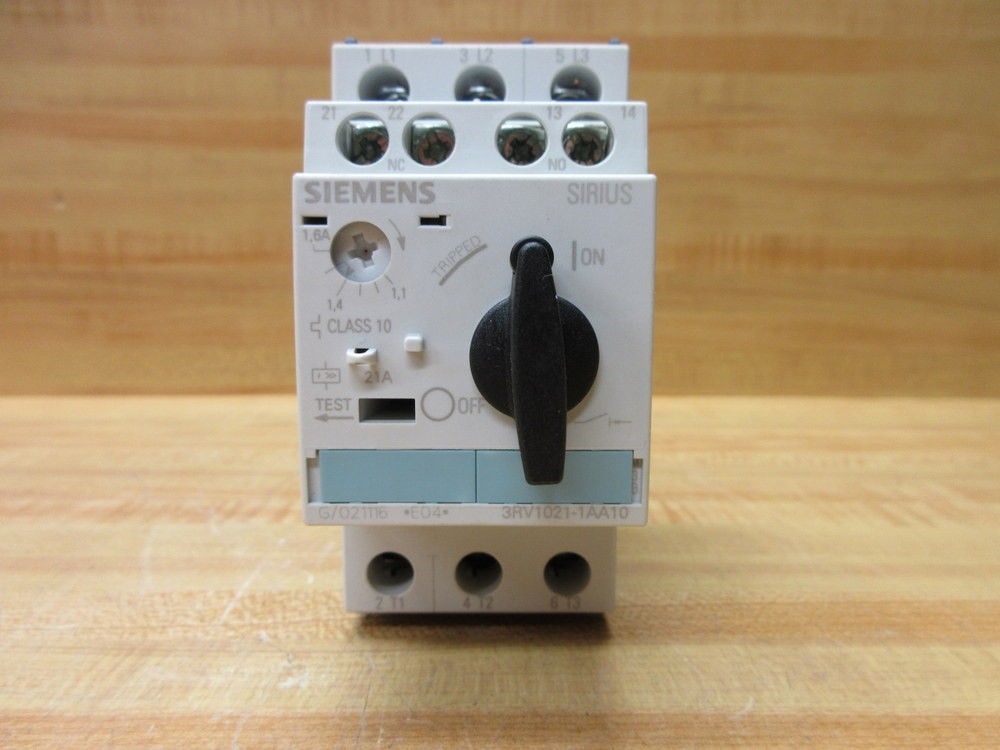 Siemens 3RV1021-1AA10 Relay 3RV10211AA10 W/3RV1901-1E