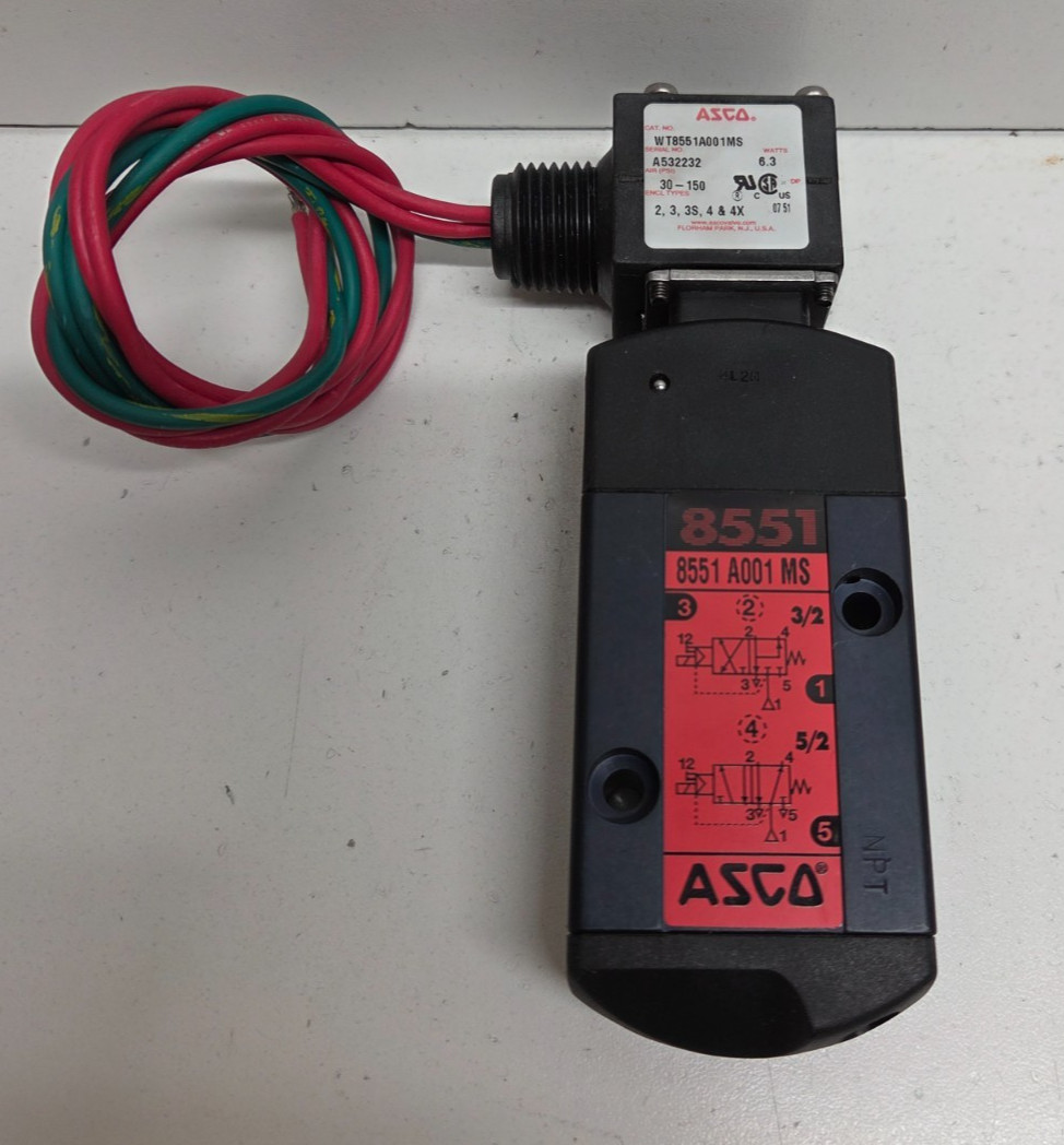 NEW NO BOX! ASCO 120V 1/4″ SOLENOID VALVE 8551-A001-MS