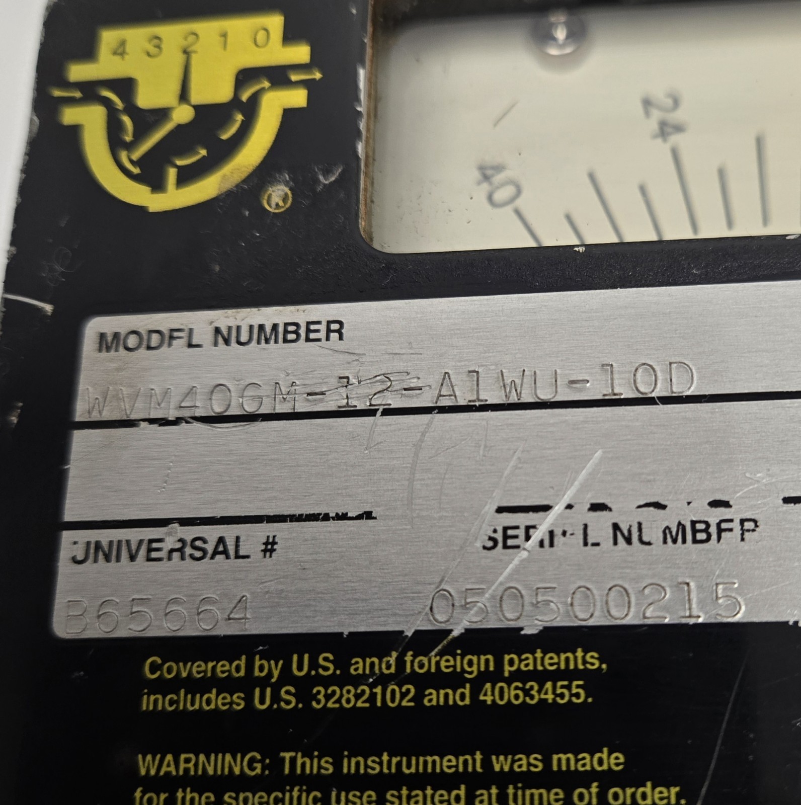 UFM UNIVERSAL FLOW MONITOR WVM40GM-12-A1WU-10D.