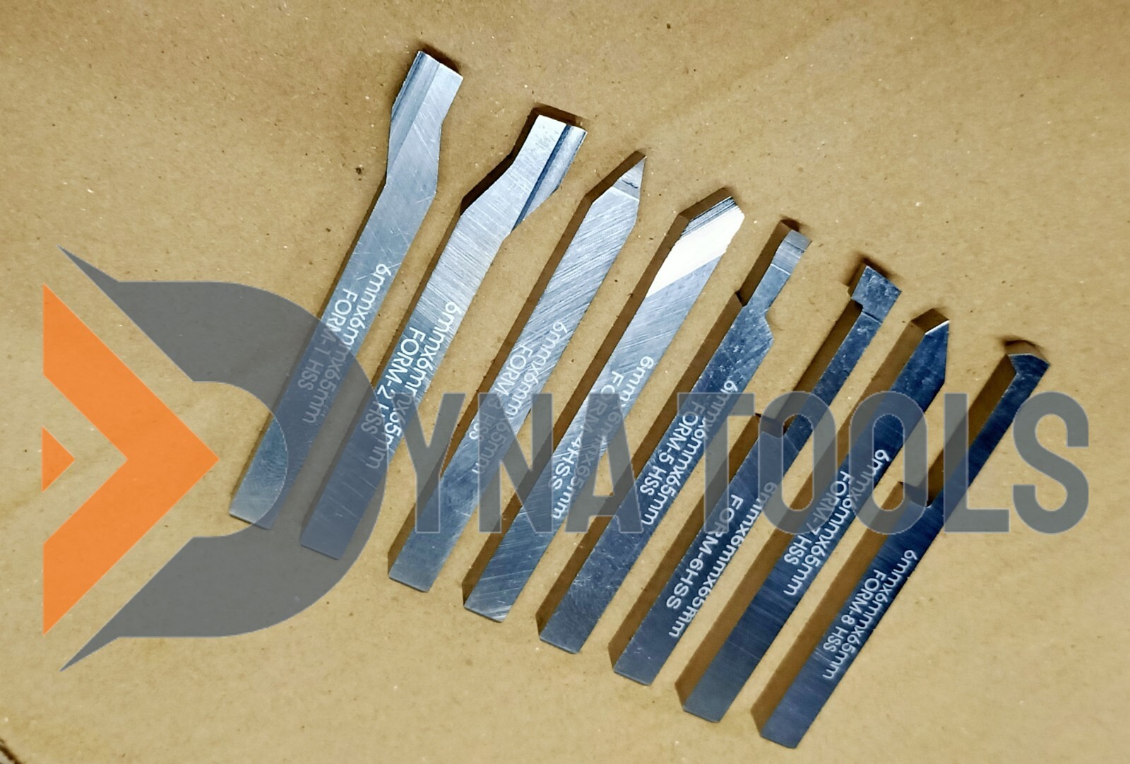 6mm x 65mm HSS Lathe Form Tools Set Of 8 Pieces Square Shank Pre-Formed Tools