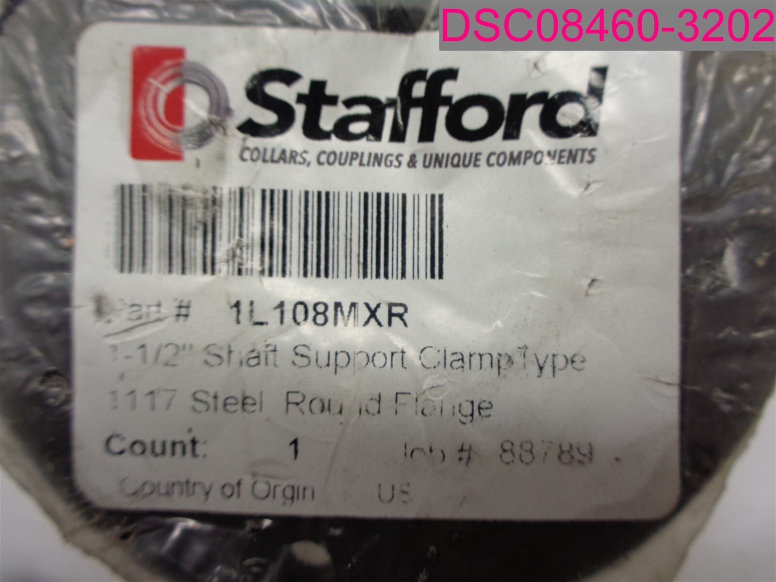Stafford 1L108MXR Steel Round Flanged Shaft Mount, 1-1/2″ Shaft Support Clamp Ty