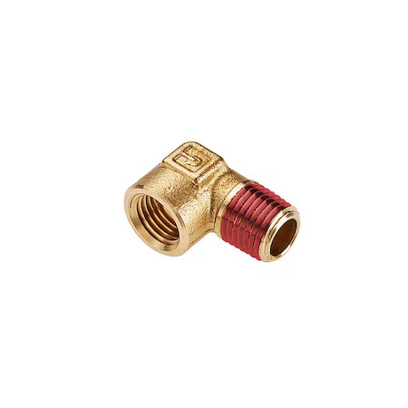 Parker Vs1202p-4-4 90 Degrees Forged Elbow Brass Pipe Fitting, 1/4 In Female