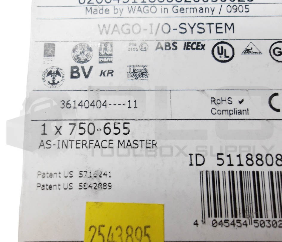 NEW SEALED WAGO 750-655 AS-INTERFACE MASTER