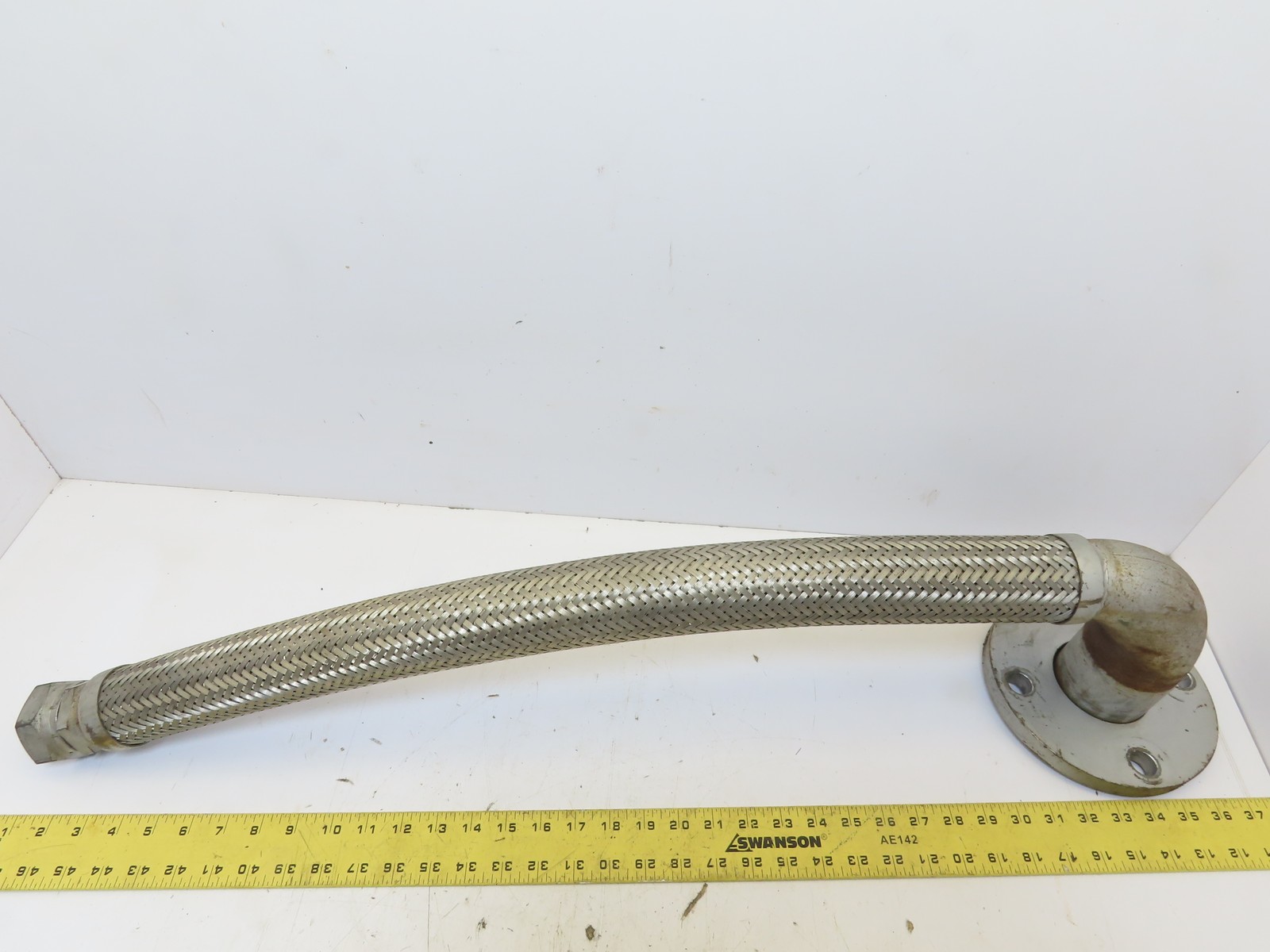 1-1/2×28″ 1-7/8-12 -24 JIC 37 Flare Braided SS Metal Flex Pipe C/S 2-1/2″ Flange