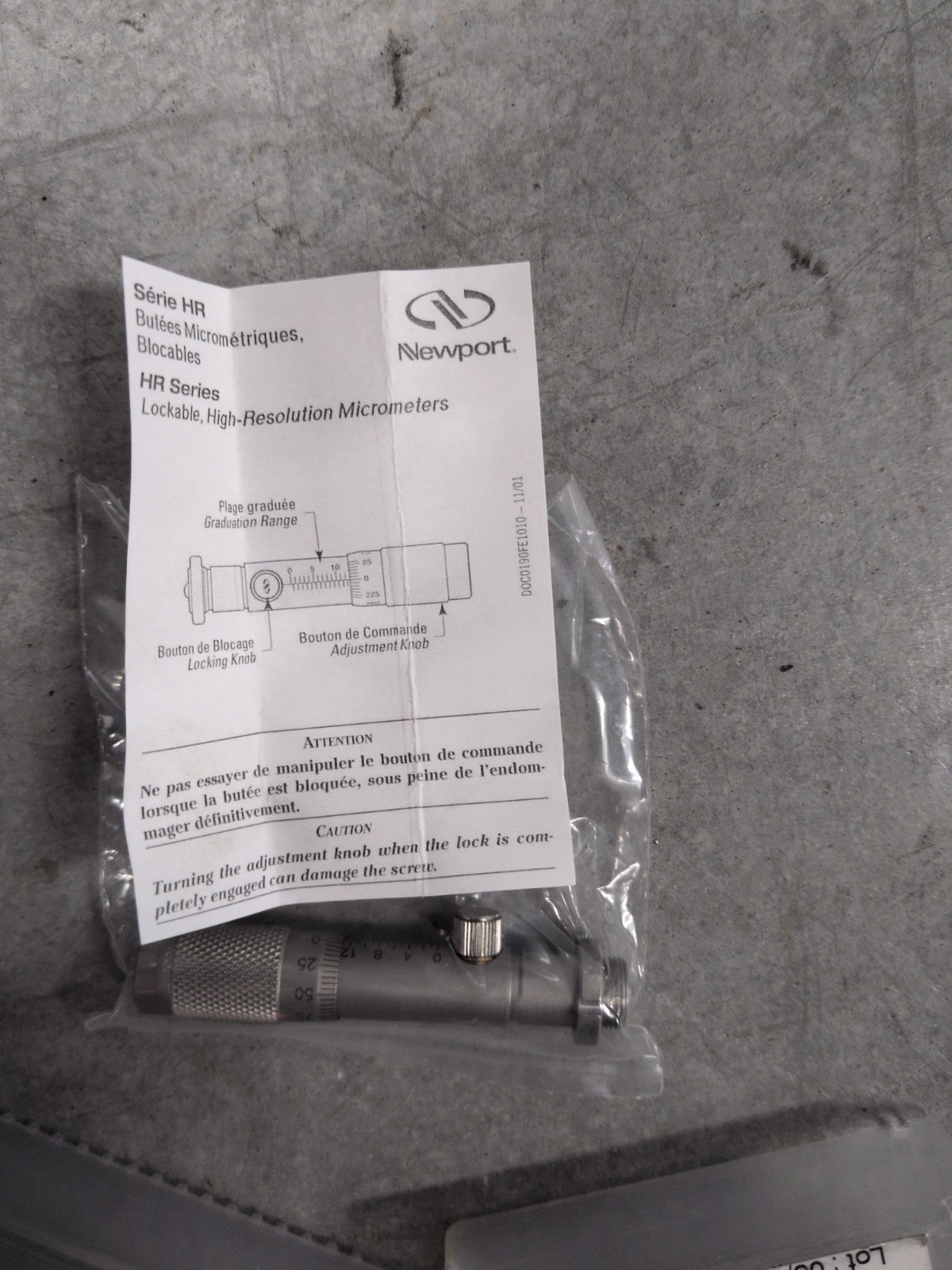 Newport HR-13 Micrometer Head, High Resolution, 0.5 µm Sensitivity, 13 mm Travel
