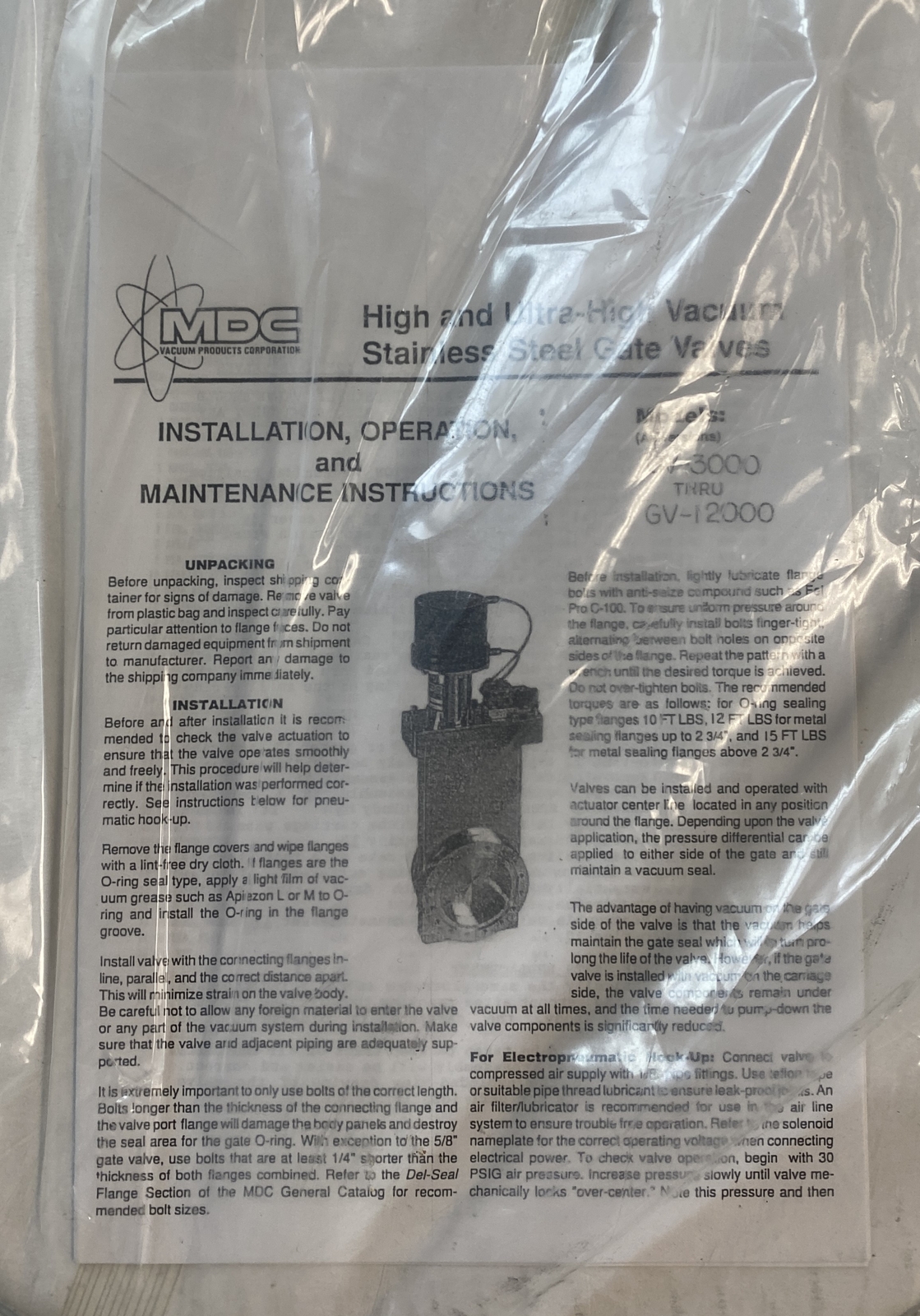 MDC Vacuum Products 307007-1001 Stainless Steel High Vacuum Gate Valve