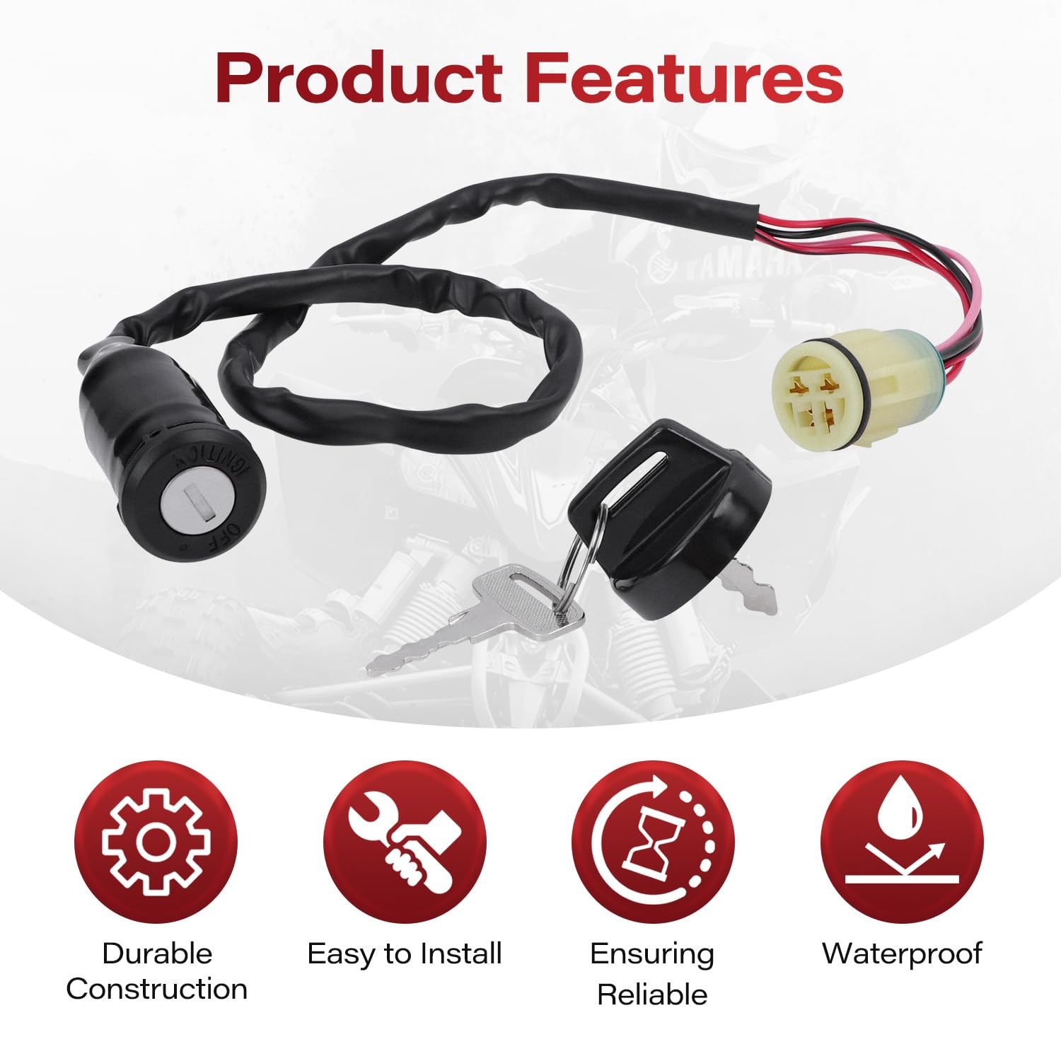 Honda Ignition Key Switch for ATV Rancher 350 400 420 TRX350TE TRX4 Compatible